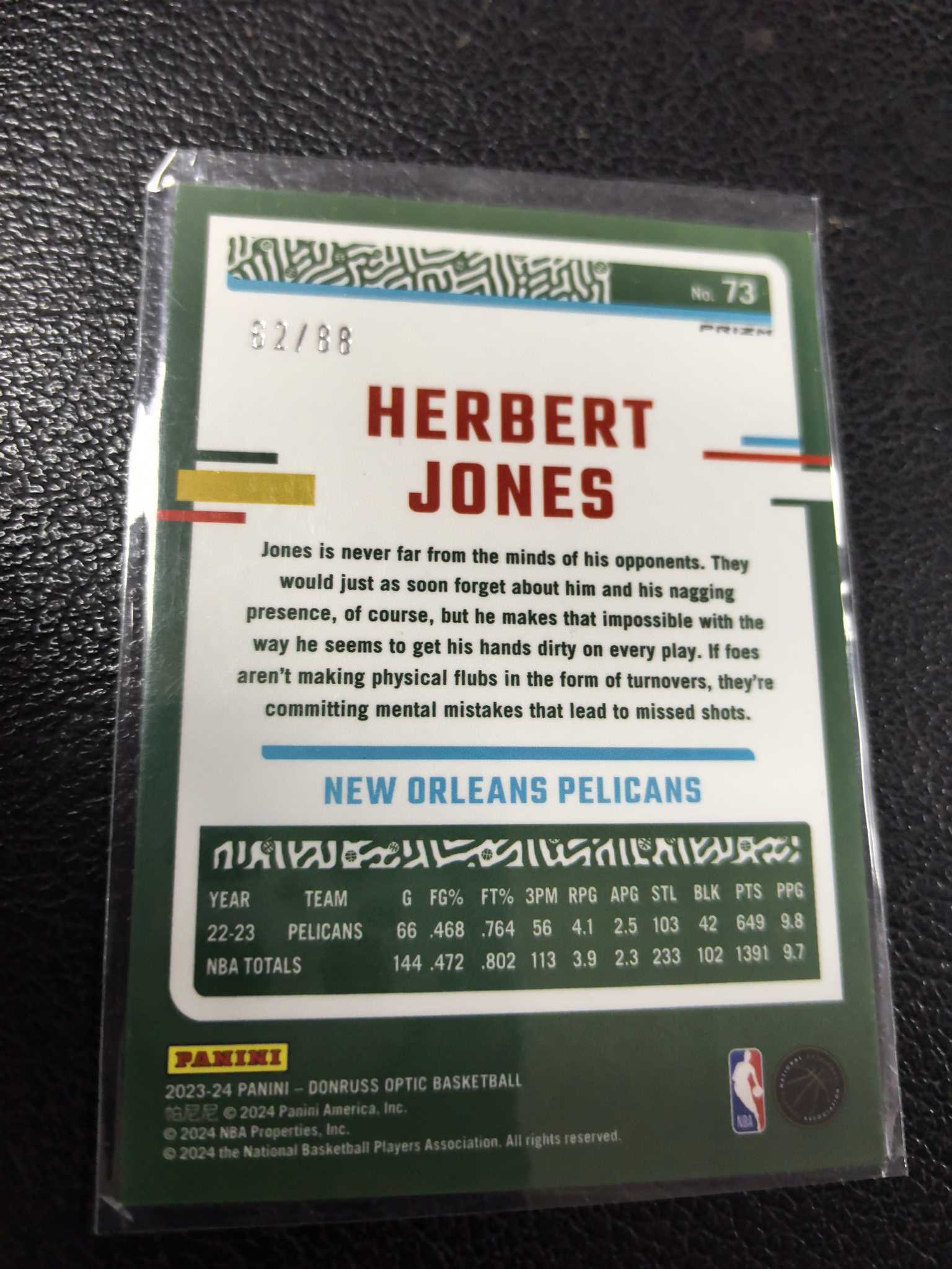 2023-24 赫伯特琼斯 88编 op 红折 鹈鹕 10-8