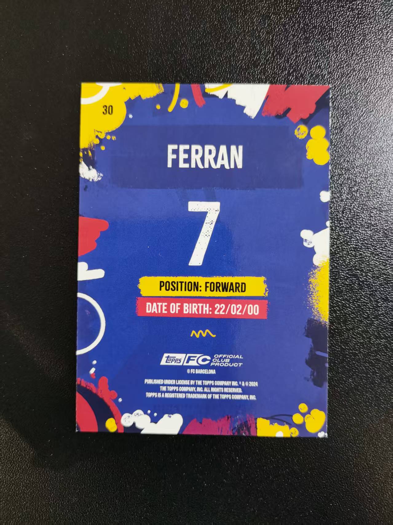 2024 Topps Topps Ferran Torres 费兰托雷斯 巴萨队盒 收藏凑套 卡品如图 免费代拍CLB33