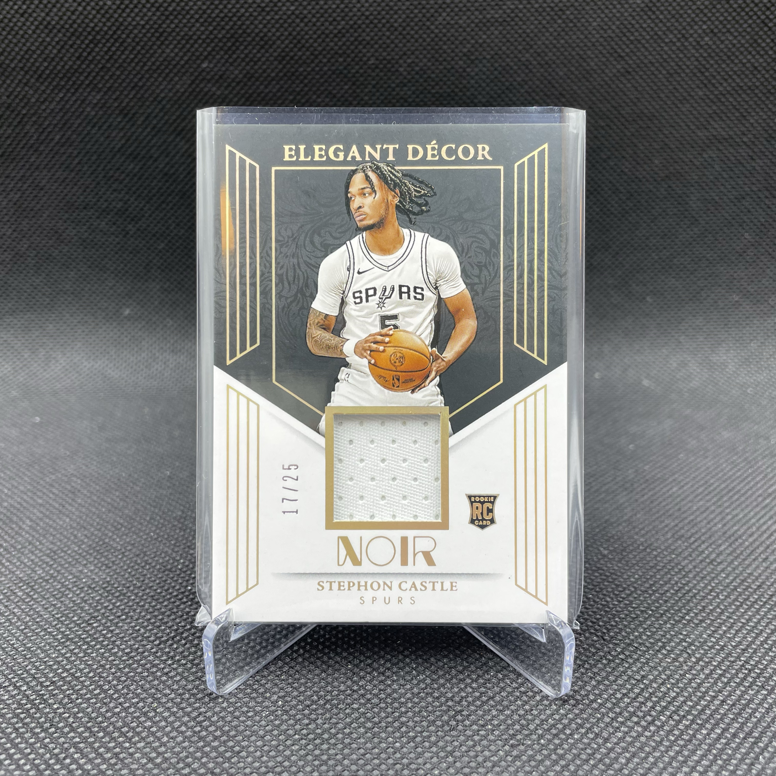 2024-25 Panini Noir Stephon Castle RC 诺尔 马刺 新秀 斯蒂芬 卡斯尔 17/25编 Decor 球衣 折射物料 小窗白色切 文班亚马队友 品如图 不累计 Yo