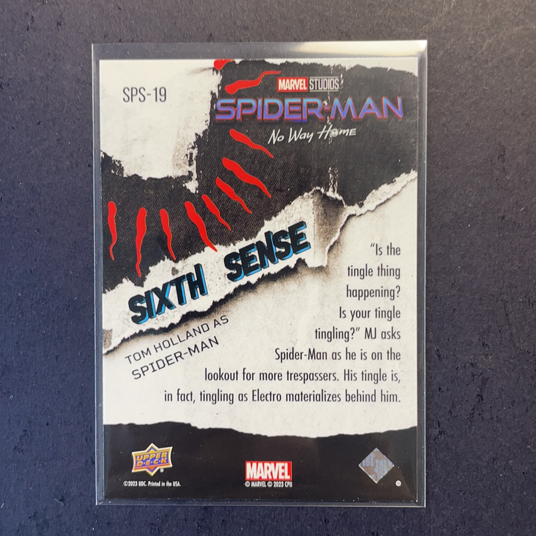 2024 Upper Deck Marvel (MCU) 蜘蛛侠 汤姆赫兰德蜘蛛侠 荷兰弟 大比例1:113蜘蛛感应 第六感浮雕特卡 SPS-19 2023 UD漫威影视 蜘蛛侠3英雄无归电影系列