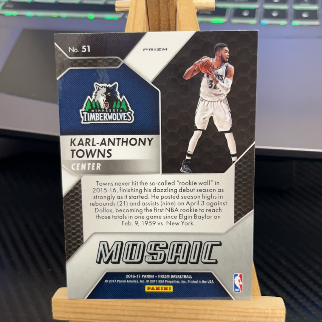 2016-17 Panini Prizm Karl Anthony Towns 安东尼 唐斯 森林狼 银折 折射 prizm系列 pz 卡品如图 凑图必备 值得收藏!免费代卖!