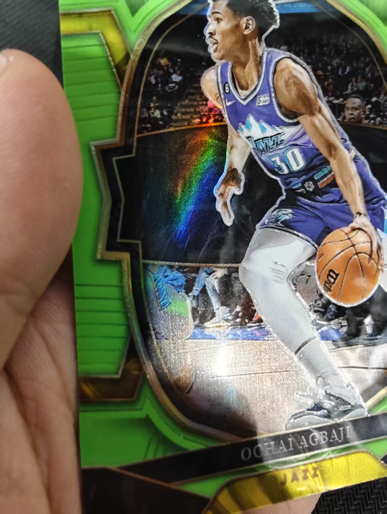 【汽水拍卖】2022-23 Panini Select Ochai Agbaji 奥柴 阿巴基 爵士 RC 新秀 绿折 75编 微瑕如图