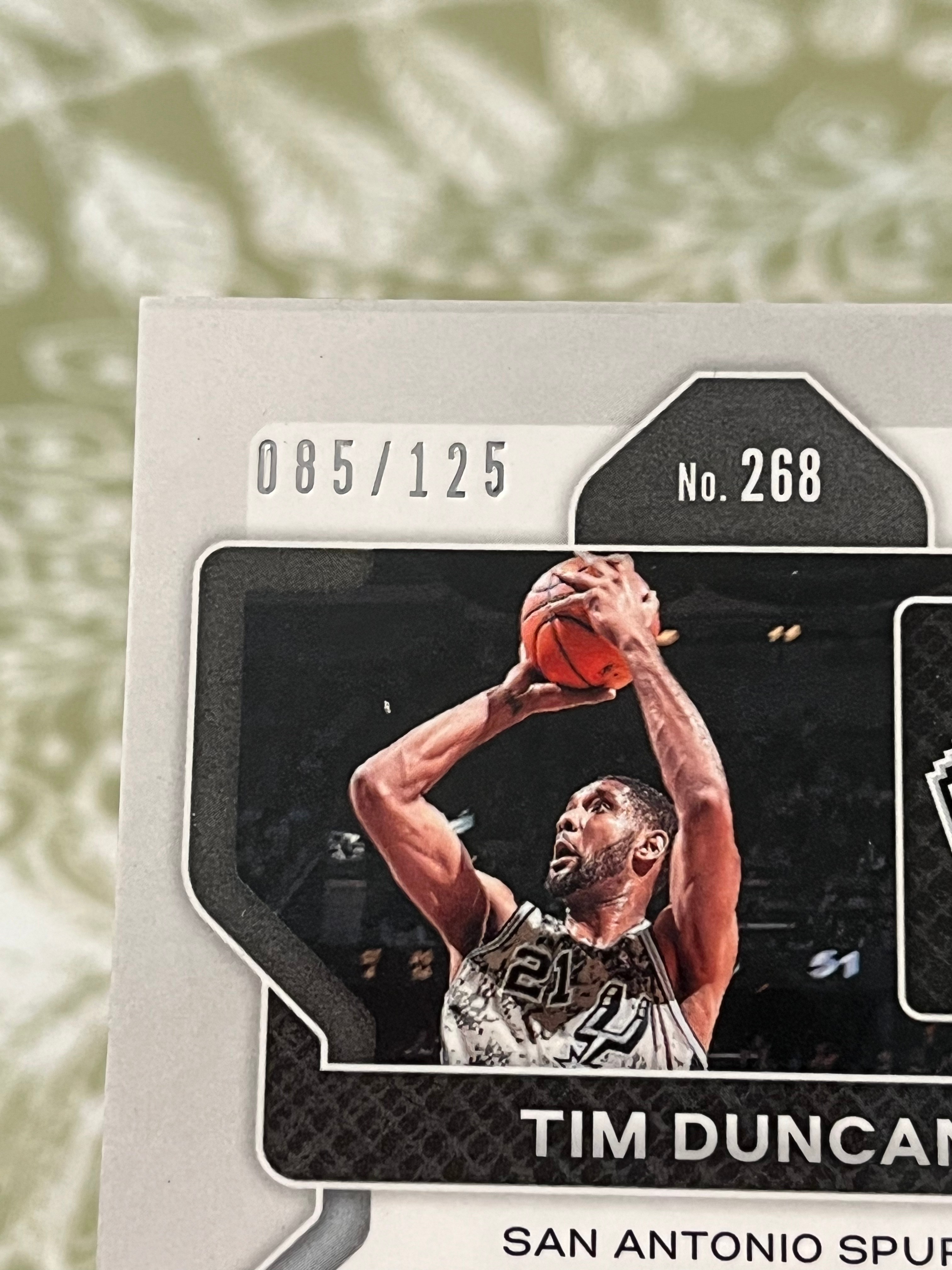 2021-22 Panini Prizm Tim Duncan 蒂姆 邓肯 石佛 马刺【带编 085/125 折射 蓝碎冰 PZ 彩虹套 凑套必备】【边角瑕疵如图 介意勿拍】#1173