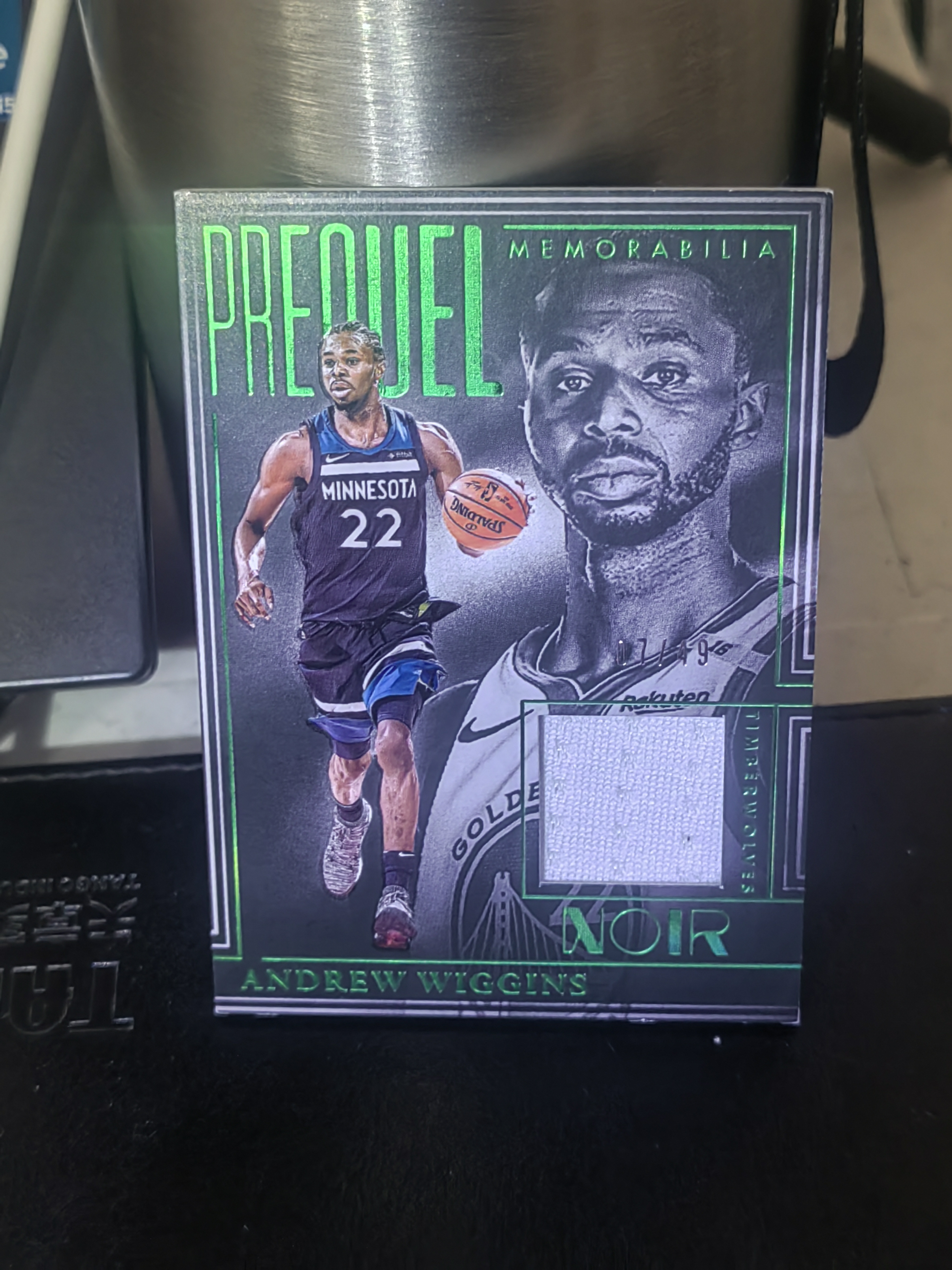 2024-25 Panini Noir Andrew Wiggins NOIR 诺尔 安德鲁 威金斯 维金斯 森林狼 绿平行 单色 小窗 物料 49编 小鱼 白边白角 不保卡品 卡品如图