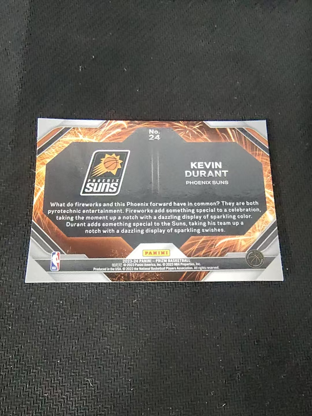 【可合并,不累计】2023-24 Panini Prizm Kevin Durant 凯文 杜兰特 死神 KD 烟花特卡 PZ 划痕 边角微瑕 介意勿拍 #24