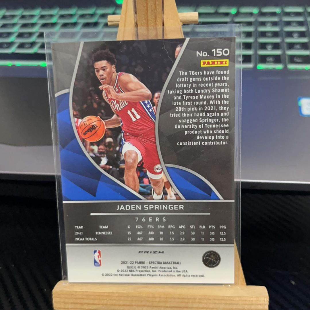 2021-22 Panini Spectra Jaden Springer RC 杰登 斯普林格 76人 折射 光谱 卡品如图 凑图必备 值得收藏