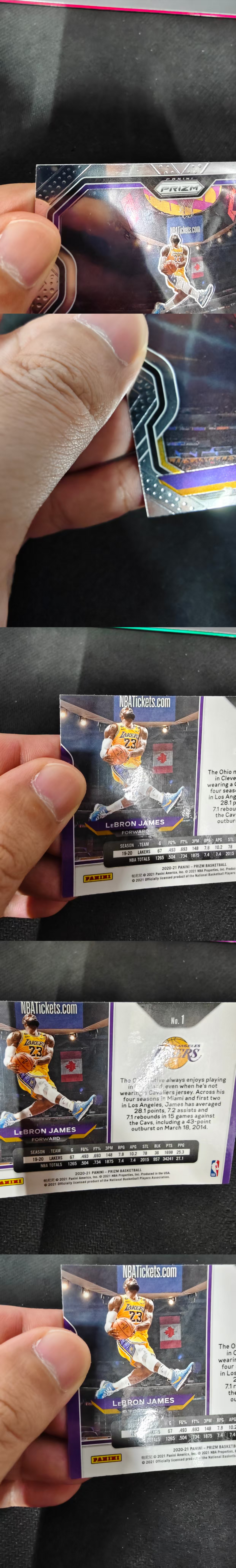 2020-21 Panini Prizm LeBron James 勒布朗 詹姆斯 湖人 剪刀脚 瑕疵如图