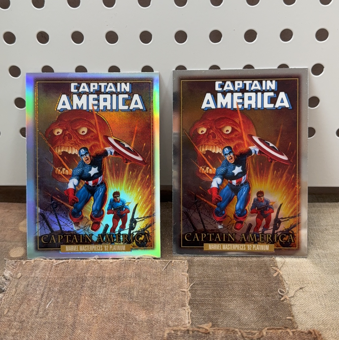 2024 SkyBox Marvel (MCU) 漫威 masterpieces 92 Platinum 92 白金杂志封面特卡 银折 1:107+base两张 美国队长Captain America