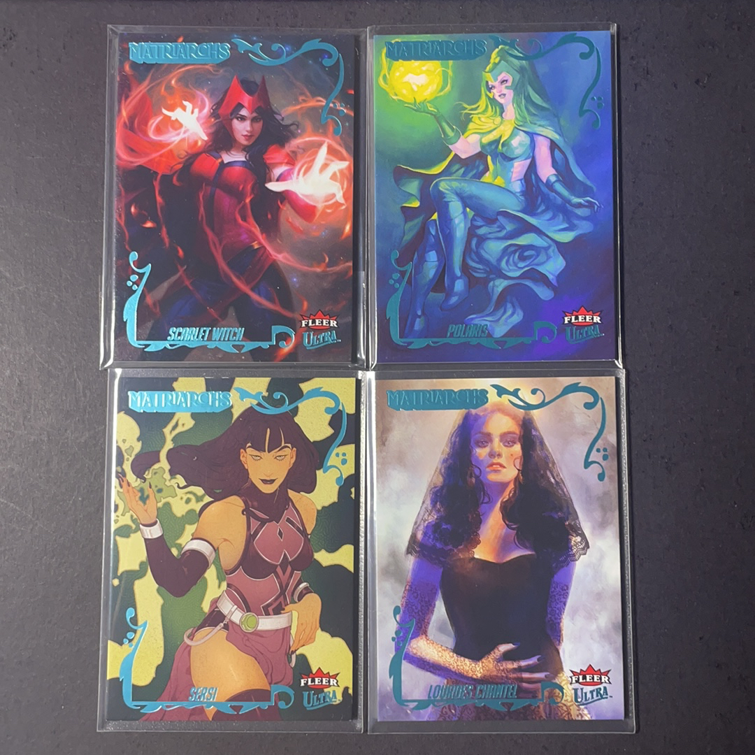 2024 Fleer Marvel (MCU) Ultra Matriarchs 绯红女巫 北极星 瑟西 base带编湖水蓝平行129编4张打包 2024 UD漫威漫画Fleer Ultra女英雄系列