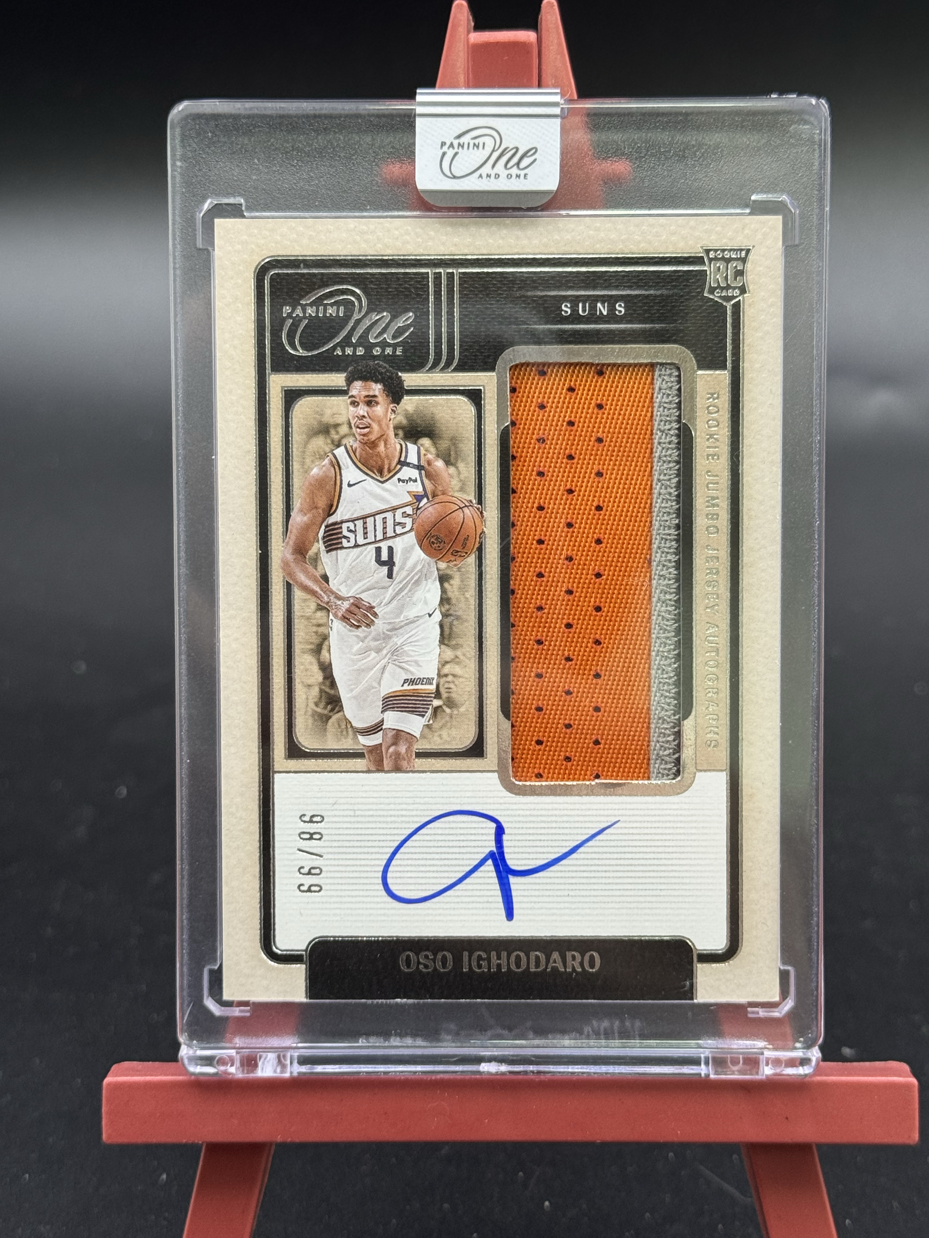 2024-25 Panini One and One Oso Ighodaro 伊戈达罗 新秀 98/99编 rpa 双色球衣物料切割 签字 卡签 原封砖 Hzo11