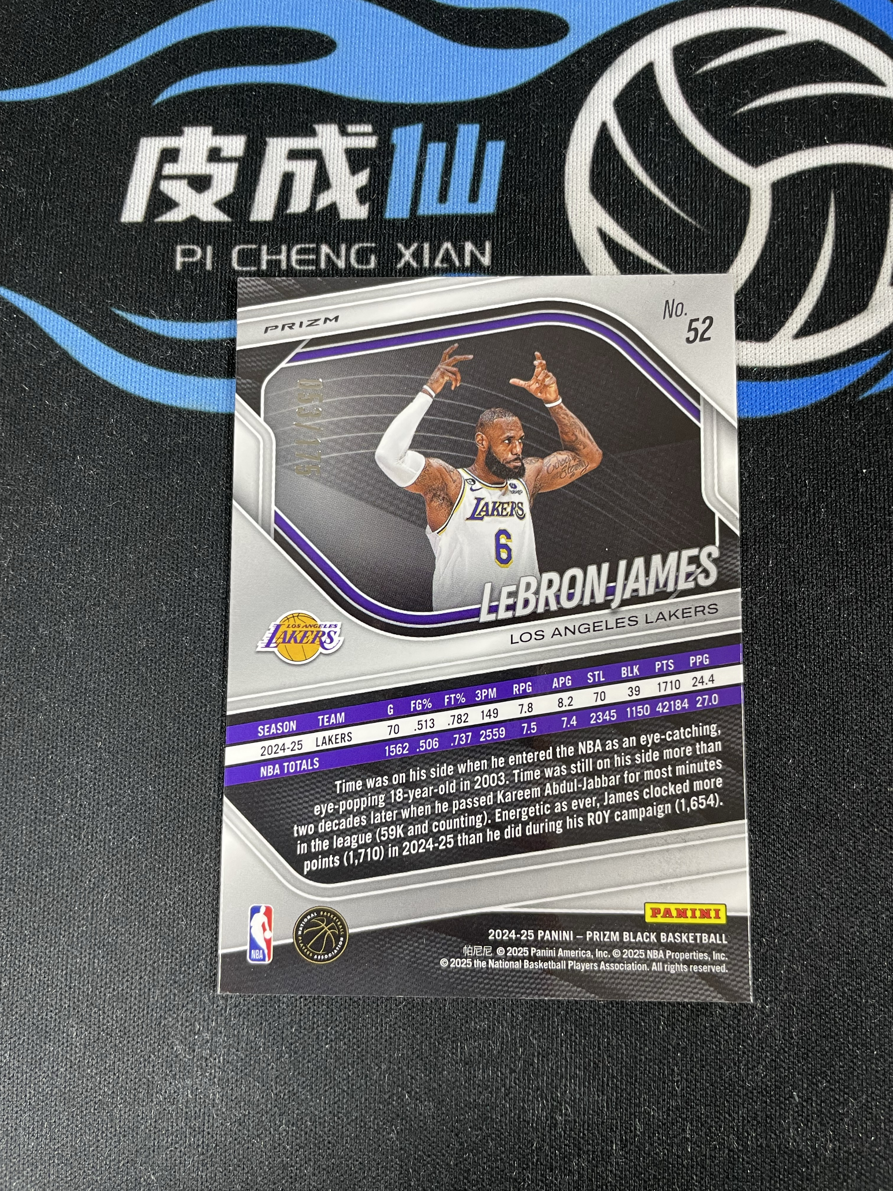 【皮成仙拍卖 统一手续费6%】 PANINI 24-25 PRIZM BLACK 湖人 LEBRON JAMES 小皇帝 勒布朗詹姆斯 白折 175编【只发顺丰】wawaw11.3