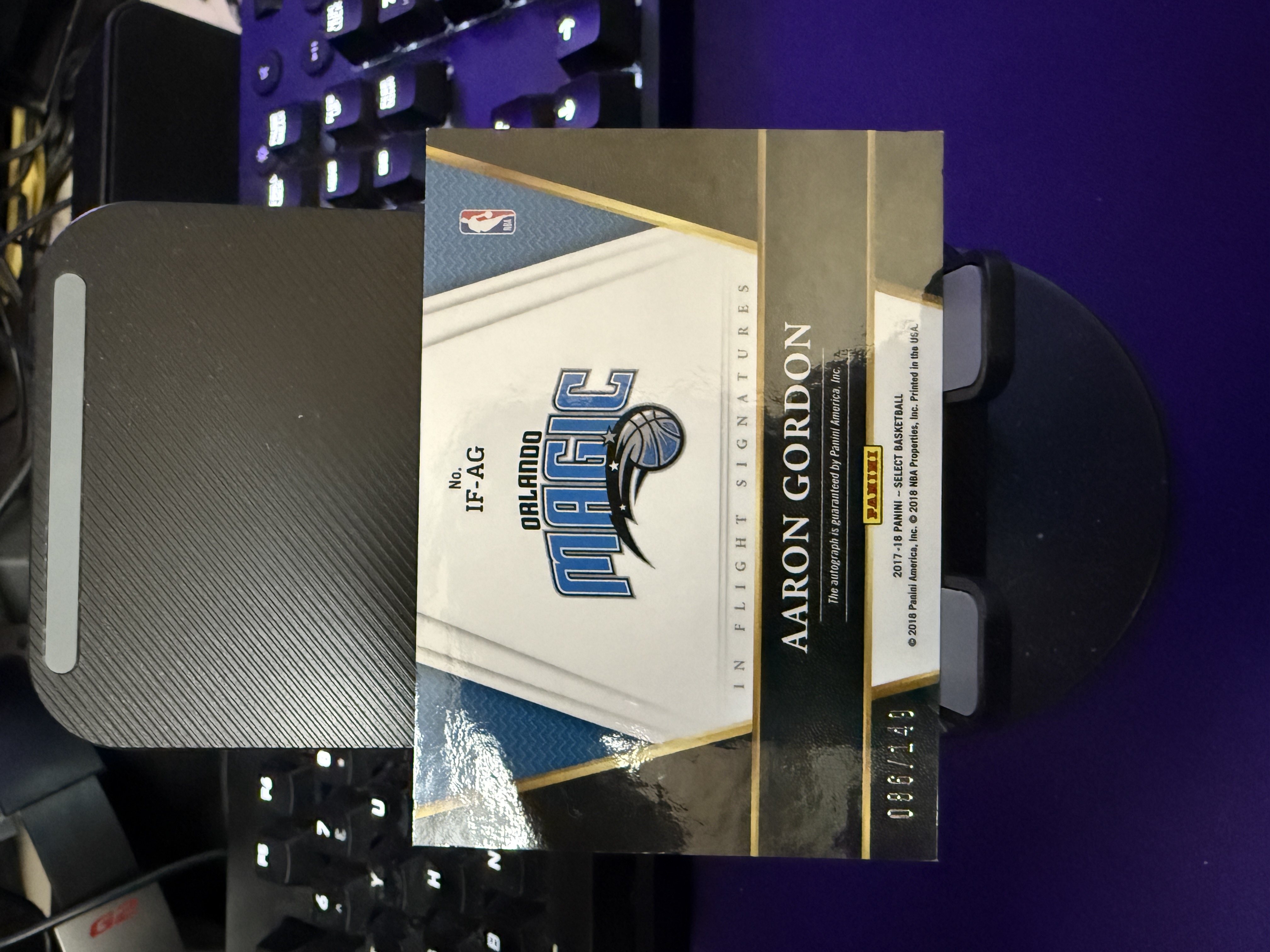 2017-18 Panini Select Aaron Gordon 魔术 阿隆 戈登 签字 卡签 银折 86/149编 扣篮王 签字墨迹完整 专收必备