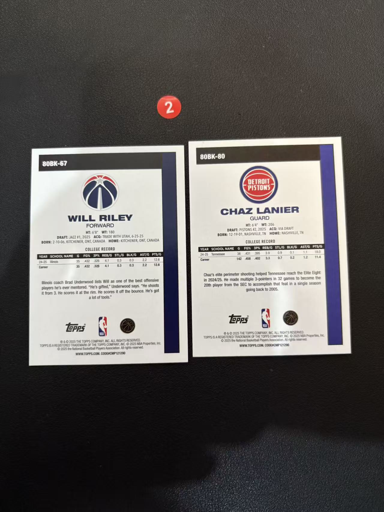 2025 Topps Flagship 2张 新秀 打包 RC 威尔 莱利 查兹 拉尼尔 45周年 复古 微瑕 卡品如图 专收必备 N2