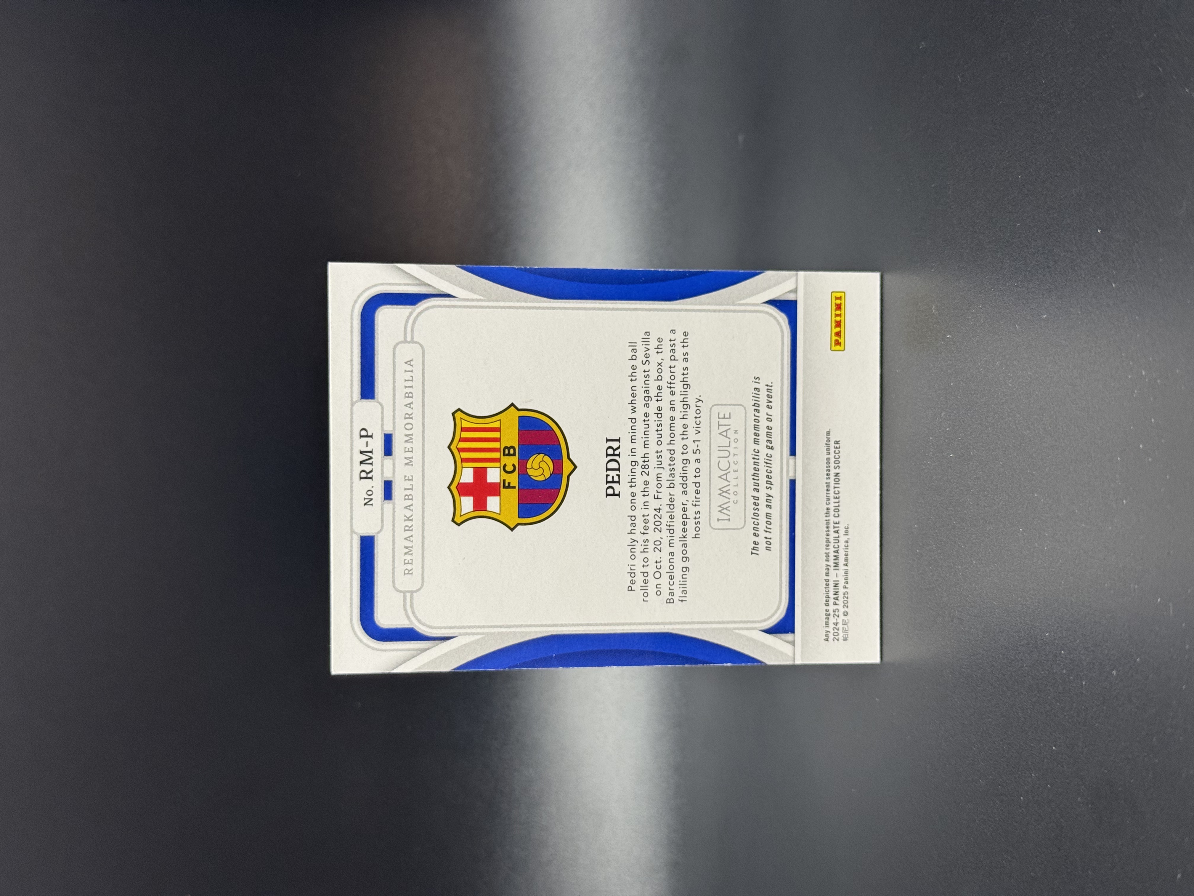 2024 Panini Immaculate Pedri 【鲨鱼辣椒 免费代拍】佩德里 佩刀 65编 物料 球衣切割 巴萨 巴塞罗那 Imm 爱咪咪 双色Patch #Tzy