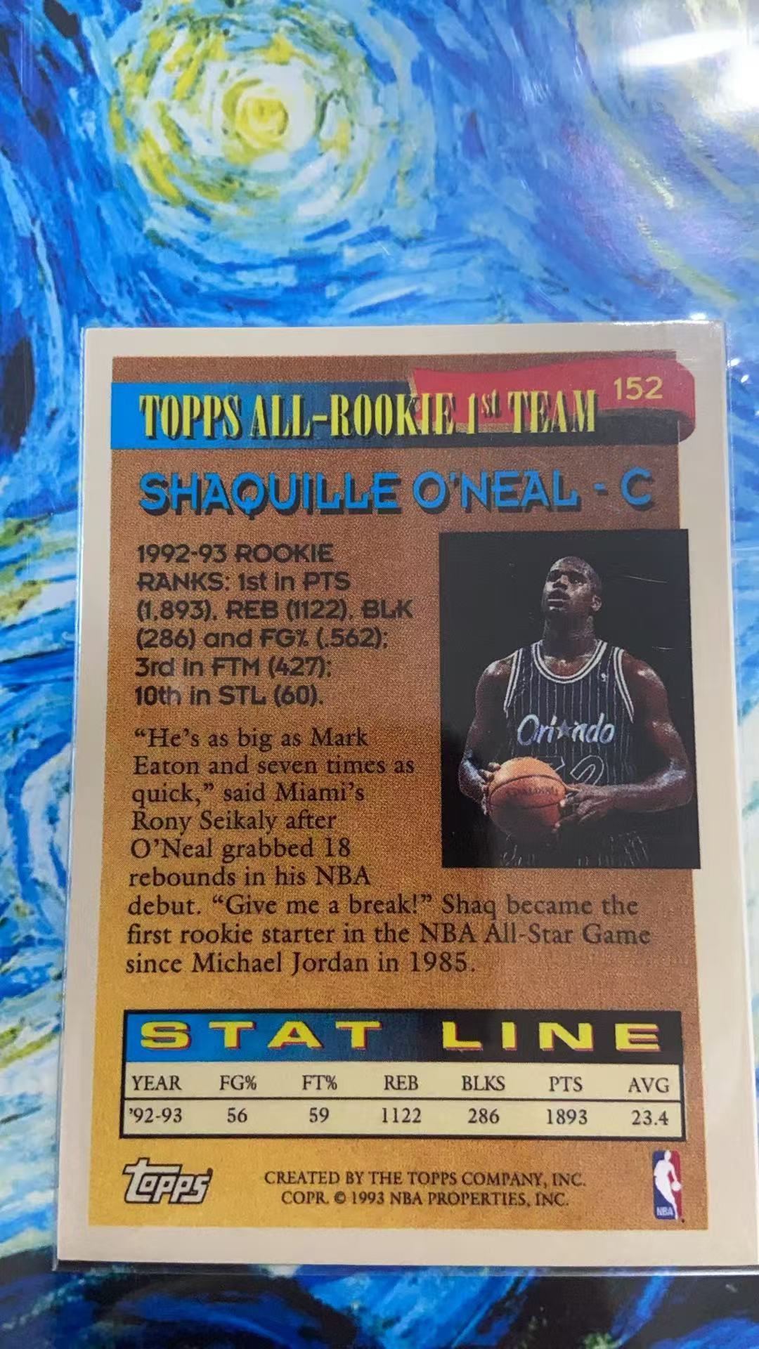 1993-94 Topps Classic Shaquille O'Neal 沙奎尔 奥尼尔 大鲨鱼 All-Rookie 超级漂亮 老卡 凑套必备 收藏必备