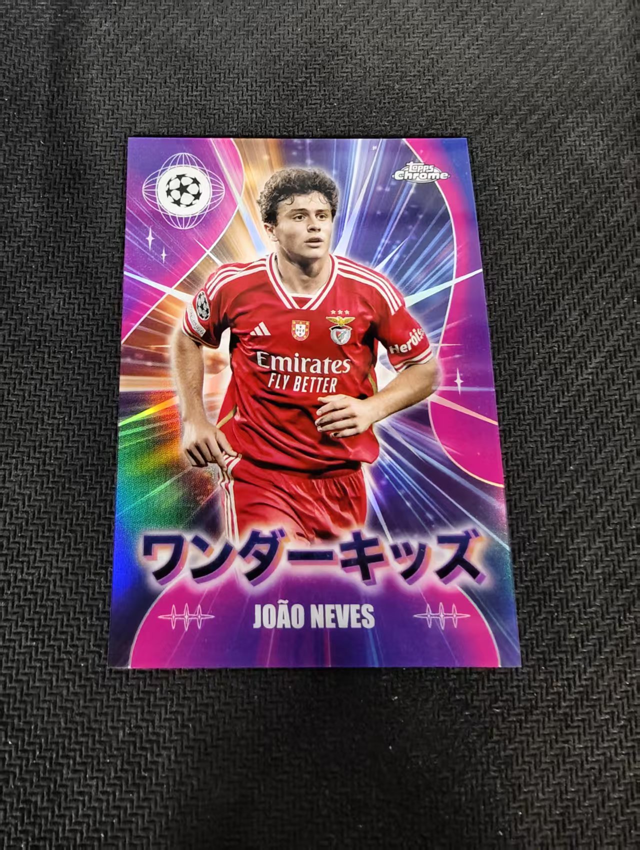 【可合并,不累计】2024 Topps Chrome joao neves 本菲卡 若昂 内维斯 神奇小妖特卡 银折 日版 欧冠 划痕 边角瑕疵 @19