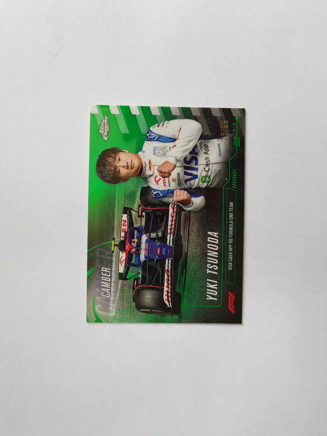 2024 Topps Chrome Yuki Tsunoda F1 角田裕毅红牛绿折绿Camber特