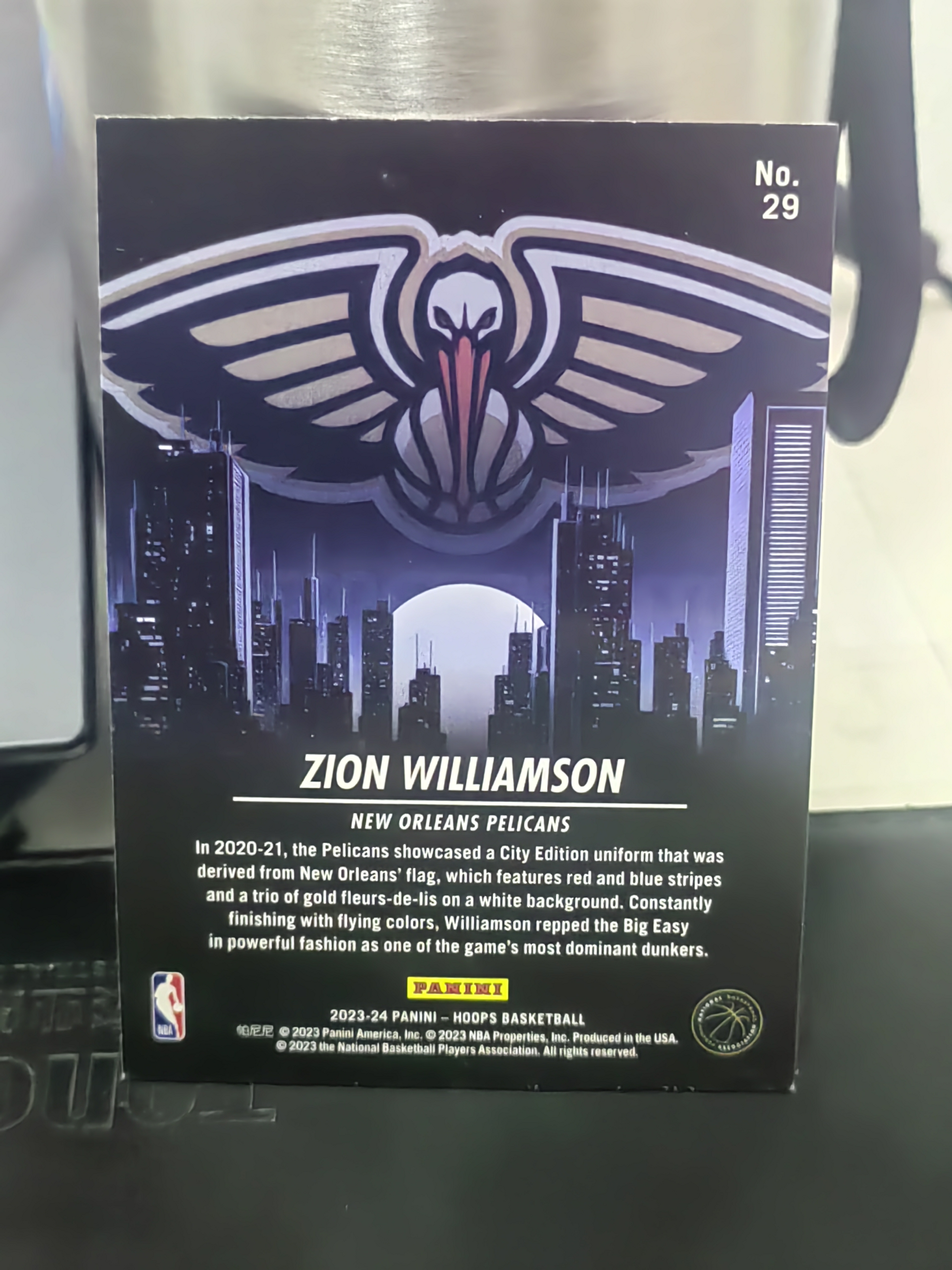 2023-24 Panini Hoops Zion Williamson Hoops 锡安 威廉姆斯 城市 特卡 CITY EDITION 城市版 篮 白边白角 不保卡品 卡品如图