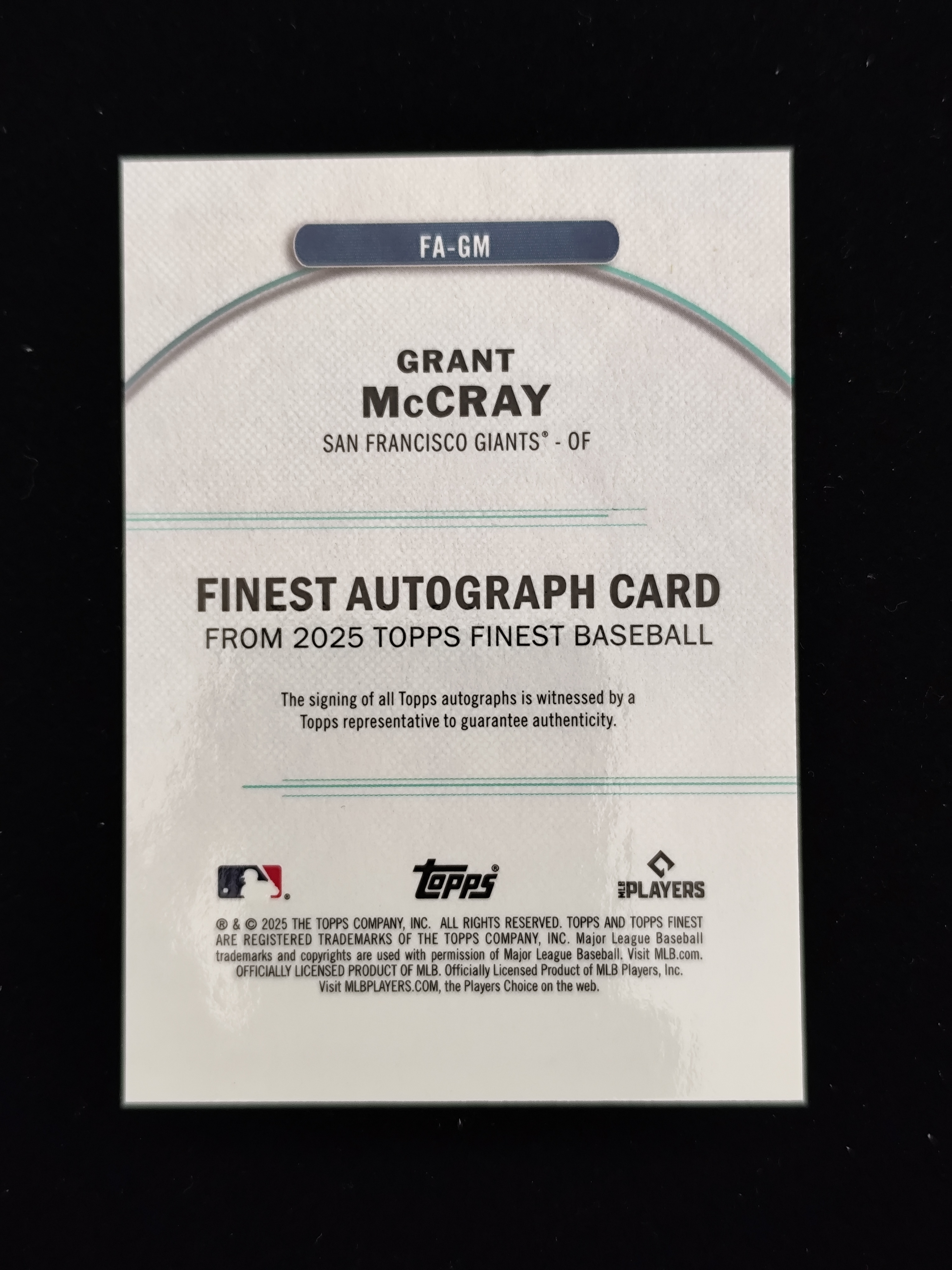 【口袋卡牌】2025 Topps Finest Grant McCray 格兰特 麦卡雷 MLB 棒球 新秀RC 签字 卡签 紫折 折射 066/125编 卡品如图 收藏必备 51 VVWW