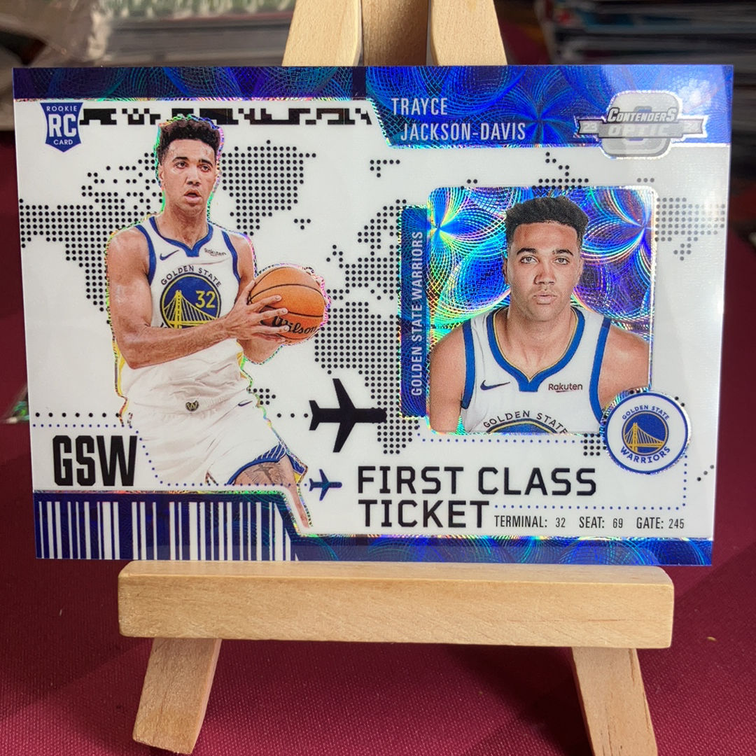 2023-24 Panini Contenders Optic Trayce Jackson Davis RC 银圈圈折 稀有 低编 飞机票特卡 25编 勇士 TJD 杰克逊 戴维斯 新秀 卡品如图