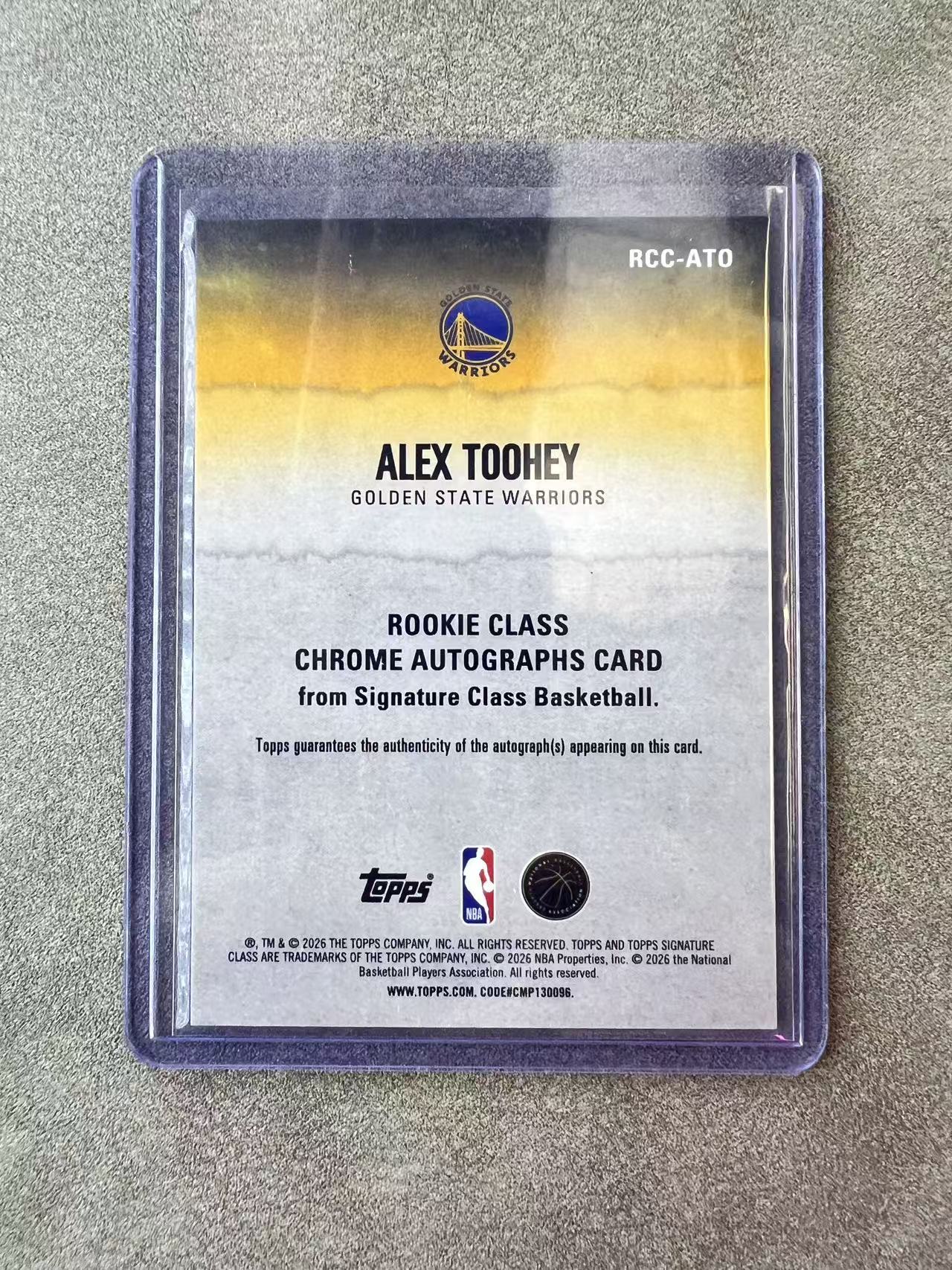 7594【330球星卡实体店代卖】2026 Topps Signature Class 亚历克斯图希(Alex Toohey)新秀年 RC 签字 AUTO 24/25编 熔岩折 仅顺丰寄付(渝)