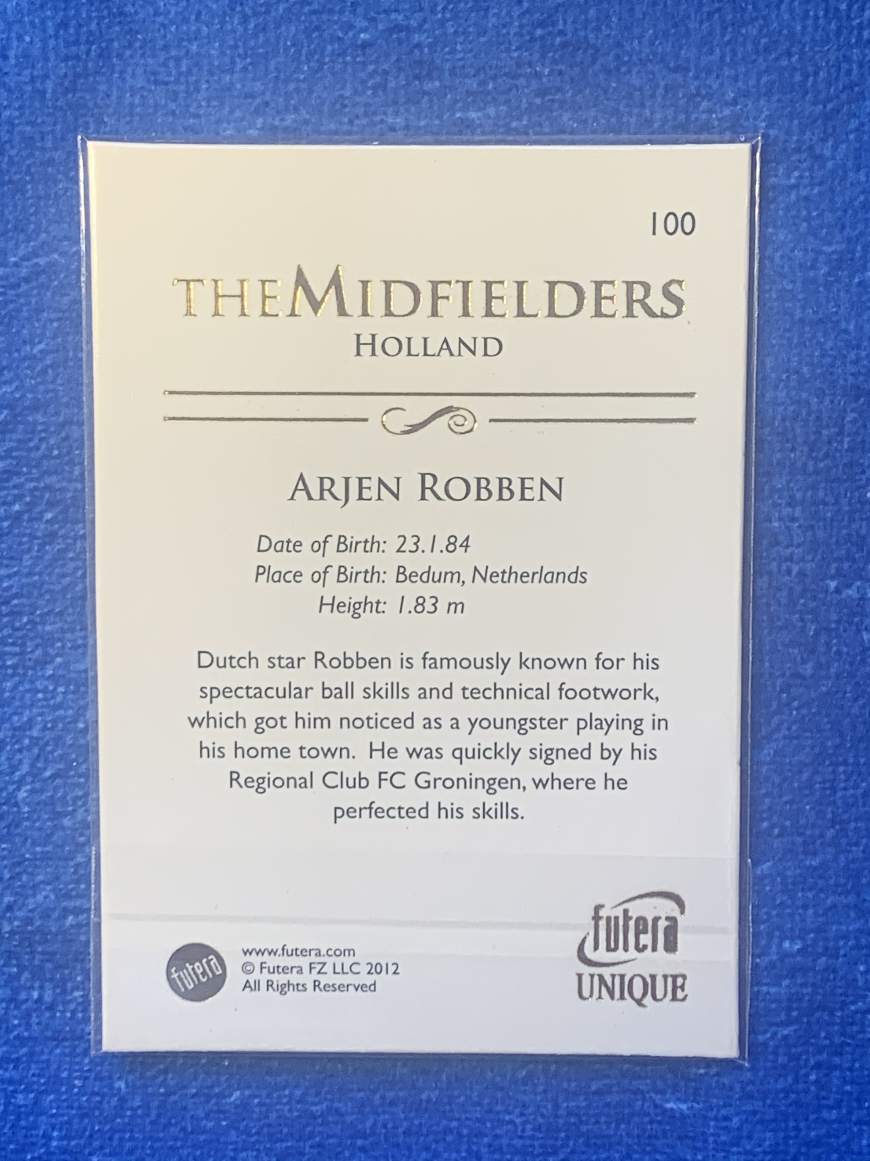 2012 Futera Holland Arjen Robben 福特拉 罗本 荷兰 拜仁慕尼黑Bayern Munich 欧冠决赛绝杀MrWembley 不保卡品