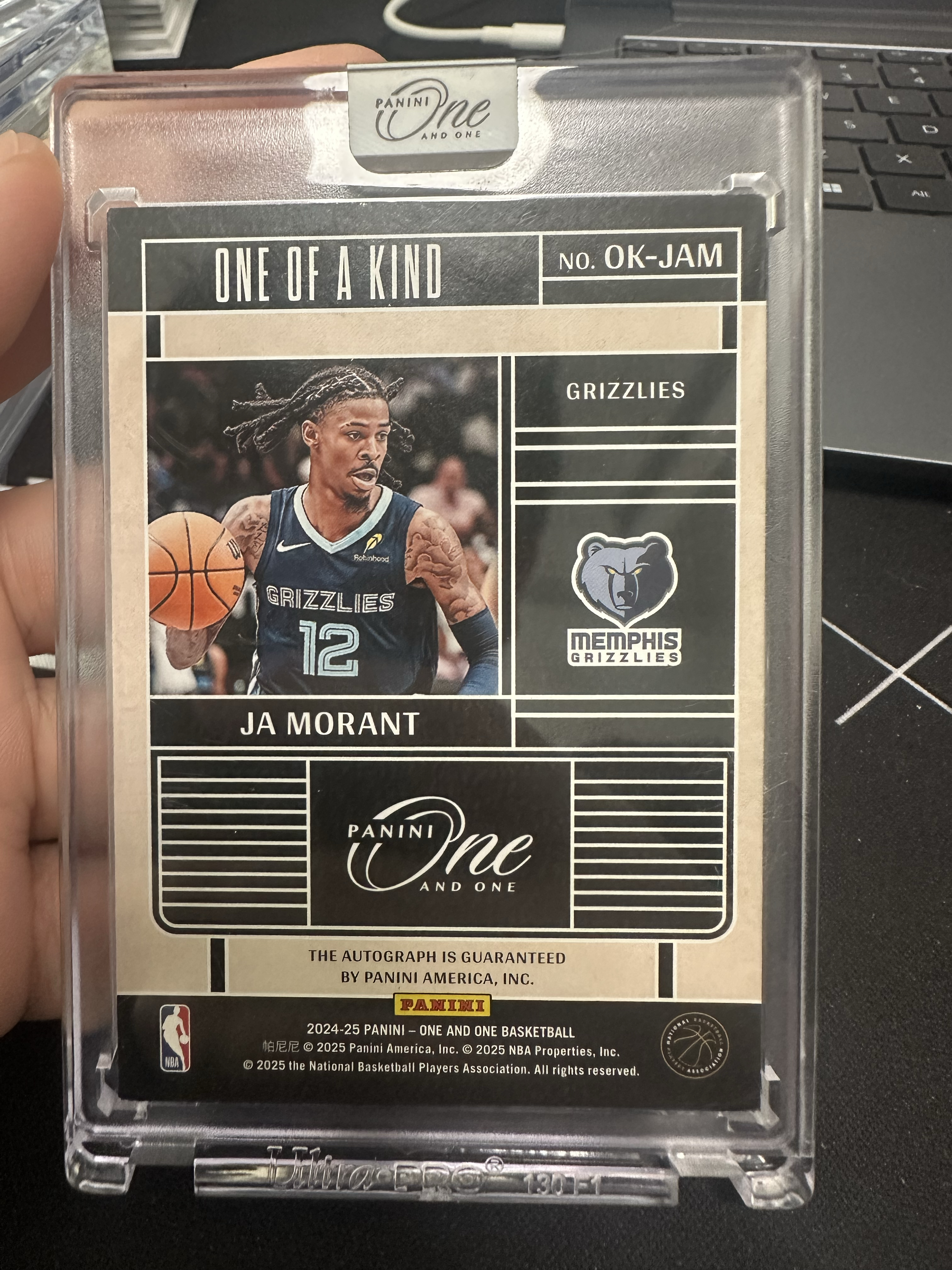 2024-25 Panini One and One Ja Morant 灰熊 莫兰特 /25编 签字 卡签 稀有 原封砖 冷