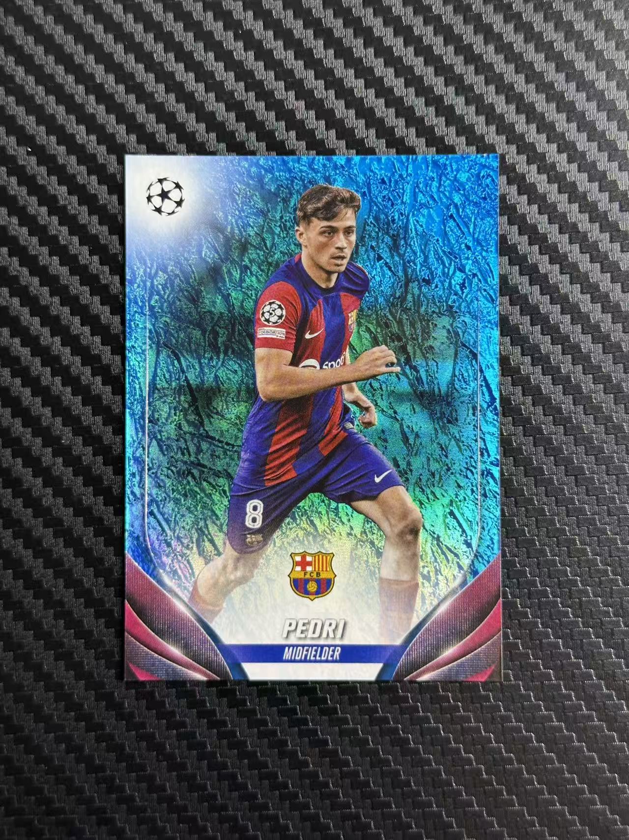 2024 Topps ucc Pedri 欧战 龙年碧玉 巴塞罗那 佩德里 蓝玉折 158/175编 卡品如图 拍前看描述