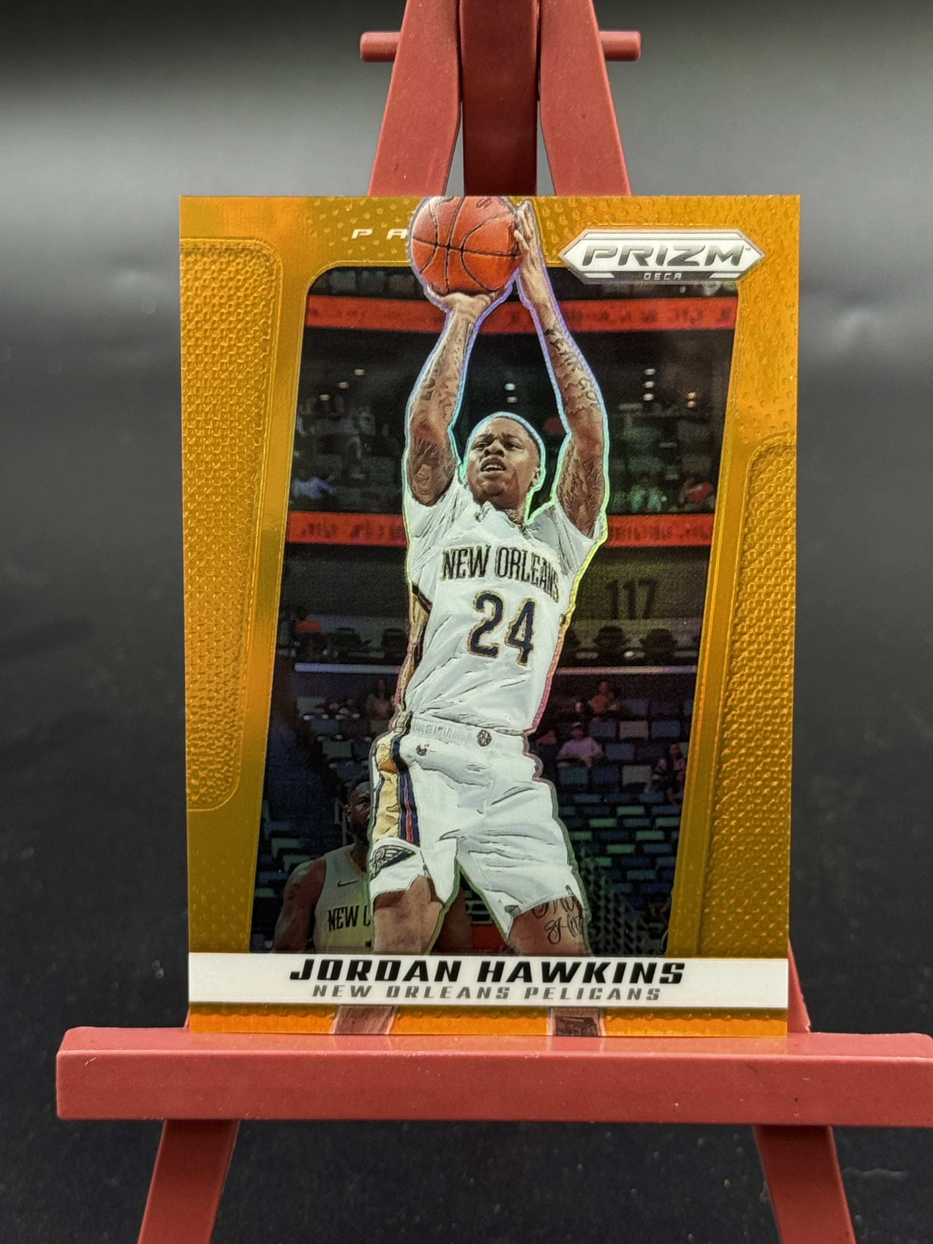 2024-25 Panini Prizm Jordan Hawkins 鹈鹕 乔丹 霍金斯 Deca 43/49编 橙折 折射 【优质球星折射专场】Hzo4