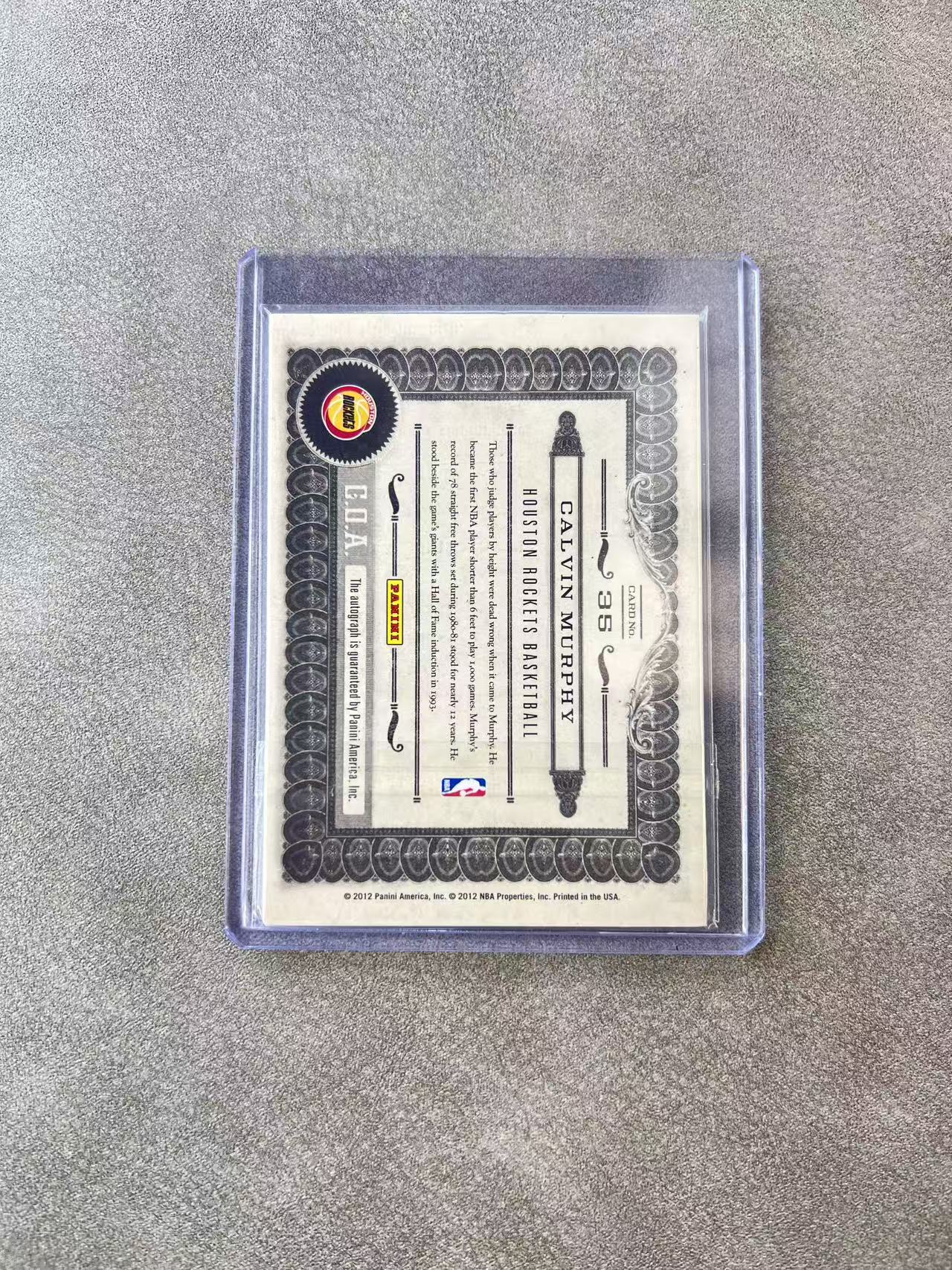 6624【330球星卡实体店代卖】panini 11-12 金砖 卡尔文墨菲(Calvin Murphy)签字 AUTO 卡签 111/149编 仅顺丰寄付 (UK23)