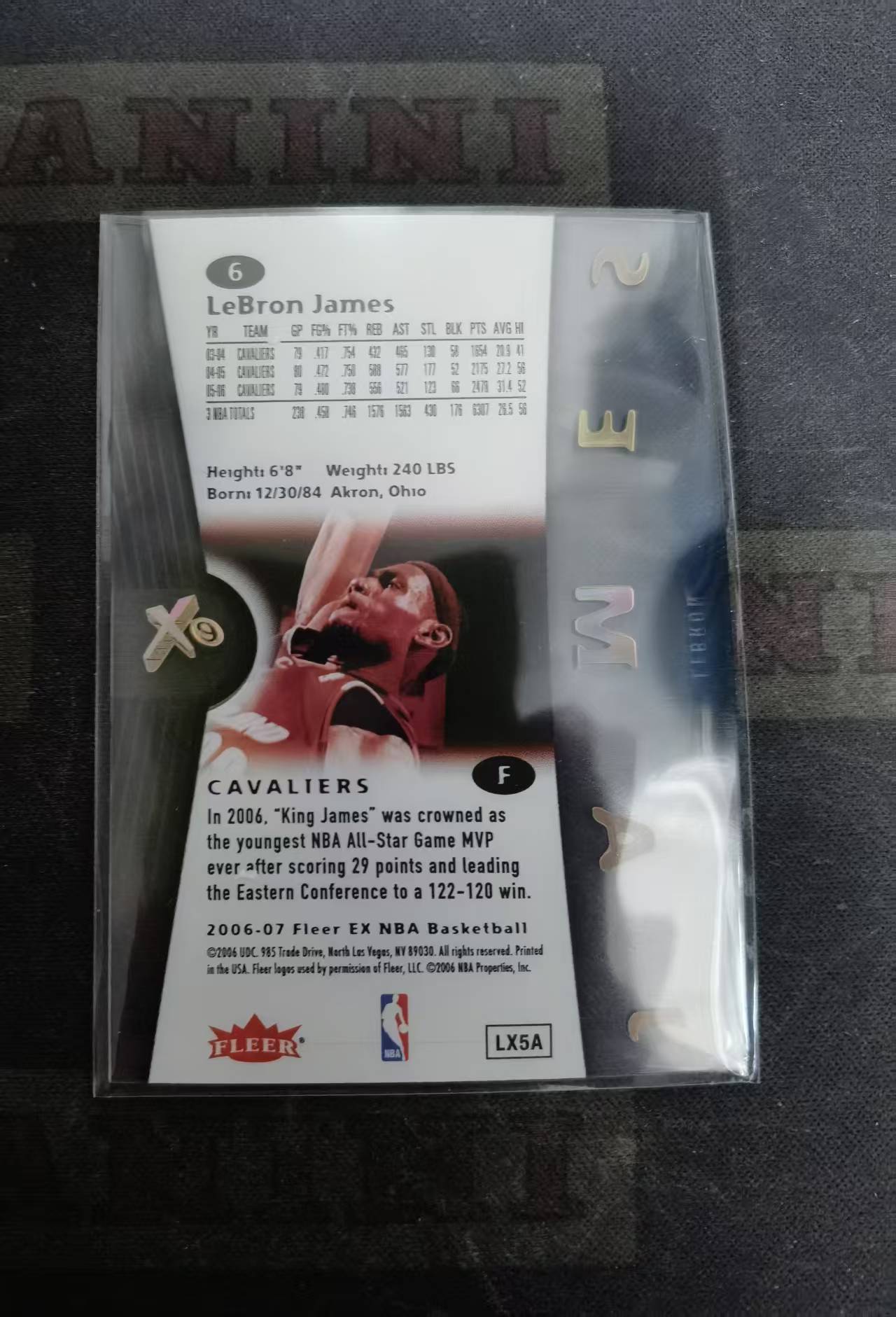 【DLDL拍卖】2006-07 Fleer EX LeBron James 詹姆斯【卡边角表面见图】