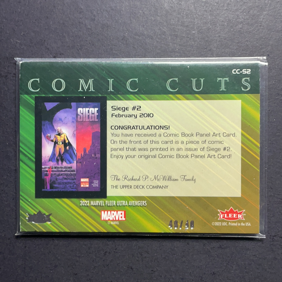 2024 Fleer Marvel (MCU) Ultra复仇者联盟 鹰眼 围攻#2 漫画切割特卡40/40编 2022 UD漫威漫画Fleer Ultra复联系列