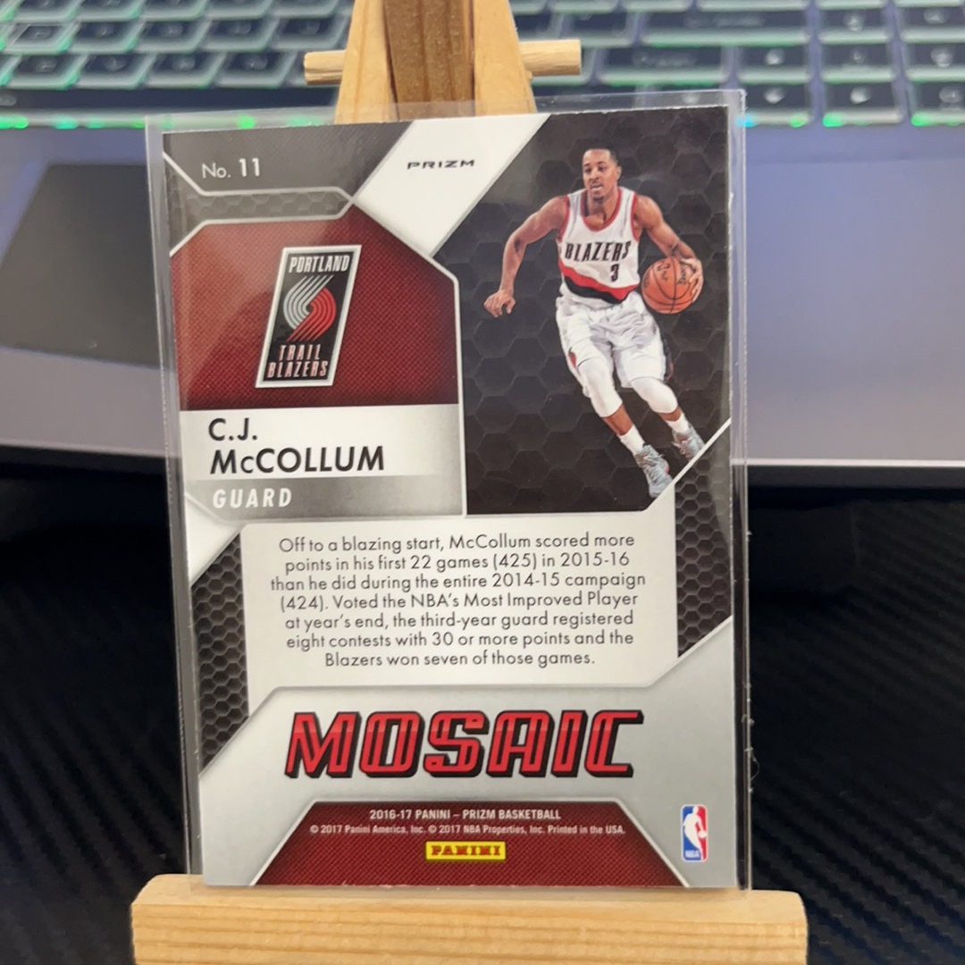 2016-17 Panini Prizm CJ McCollum 开拓者 麦科勒姆 银折 折射 prizm系列 pz 卡品如图 凑图必备 值得收藏!免费代卖!