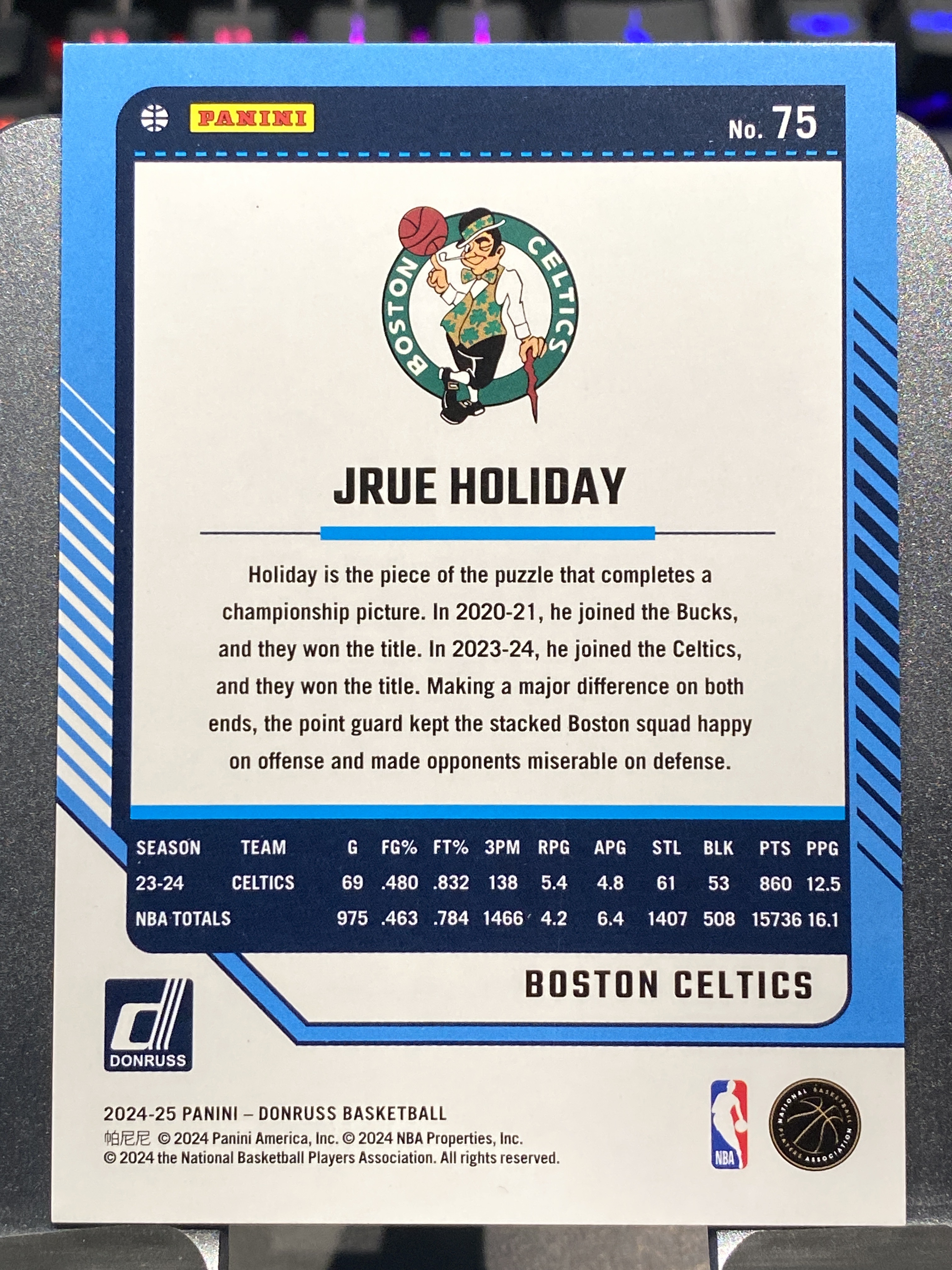 2024-25 【靓星代拍】 Donruss Jrue Holiday 杜蕾斯 50/149编 佛光折 朱霍勒迪 霍乐迪 凯尔特人 绿军 卡品如图 专收凑套必备 #Lx