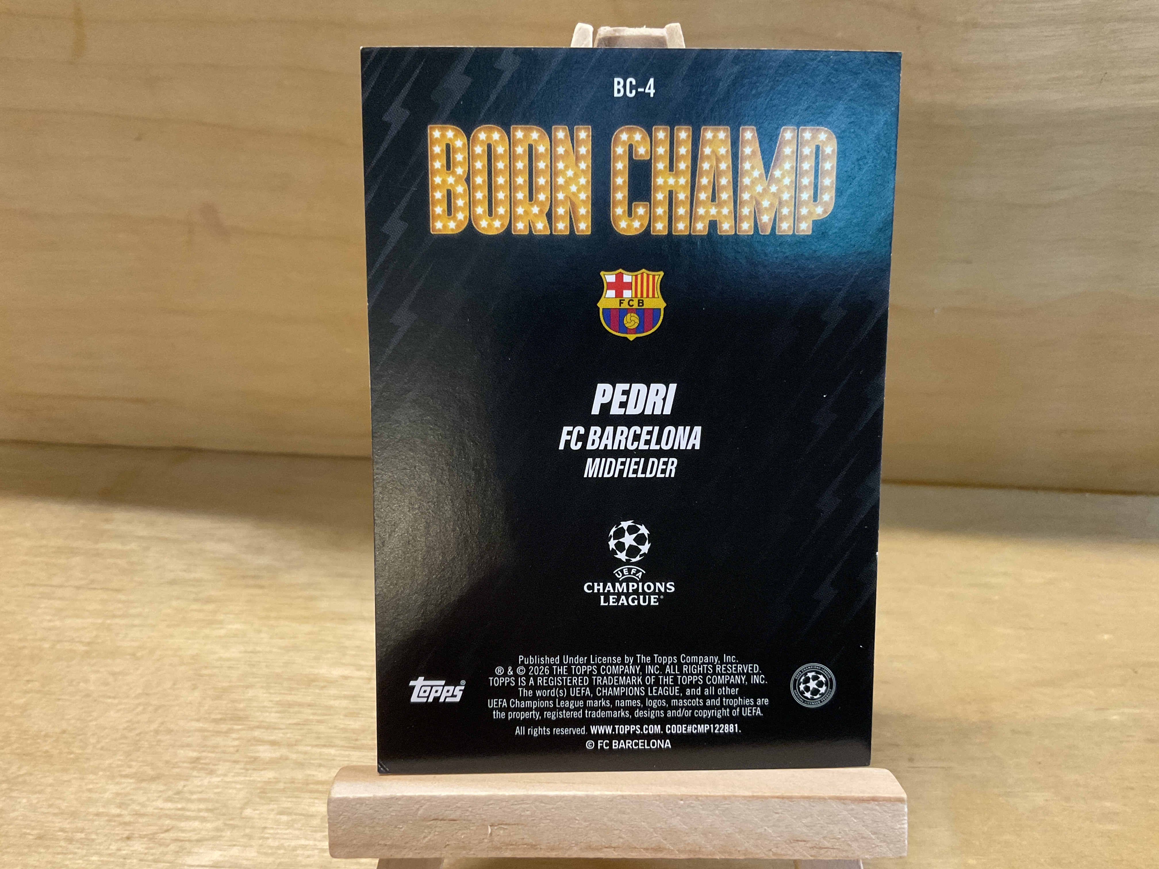 2026 Topps Topps Pedri 2026 topps UCC欧战系列 巴萨 佩德里Pedri BORN CHAMP特卡