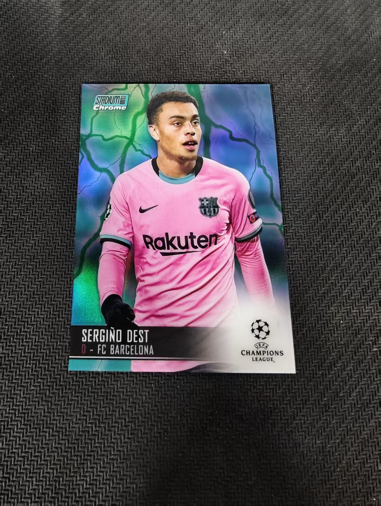 【可合并,不累计】2021 Topps Stadium Club Chrome Sergino Dest 竞技场 德斯特 /150编 绿闪电折 折射 巴塞罗那 欧冠
