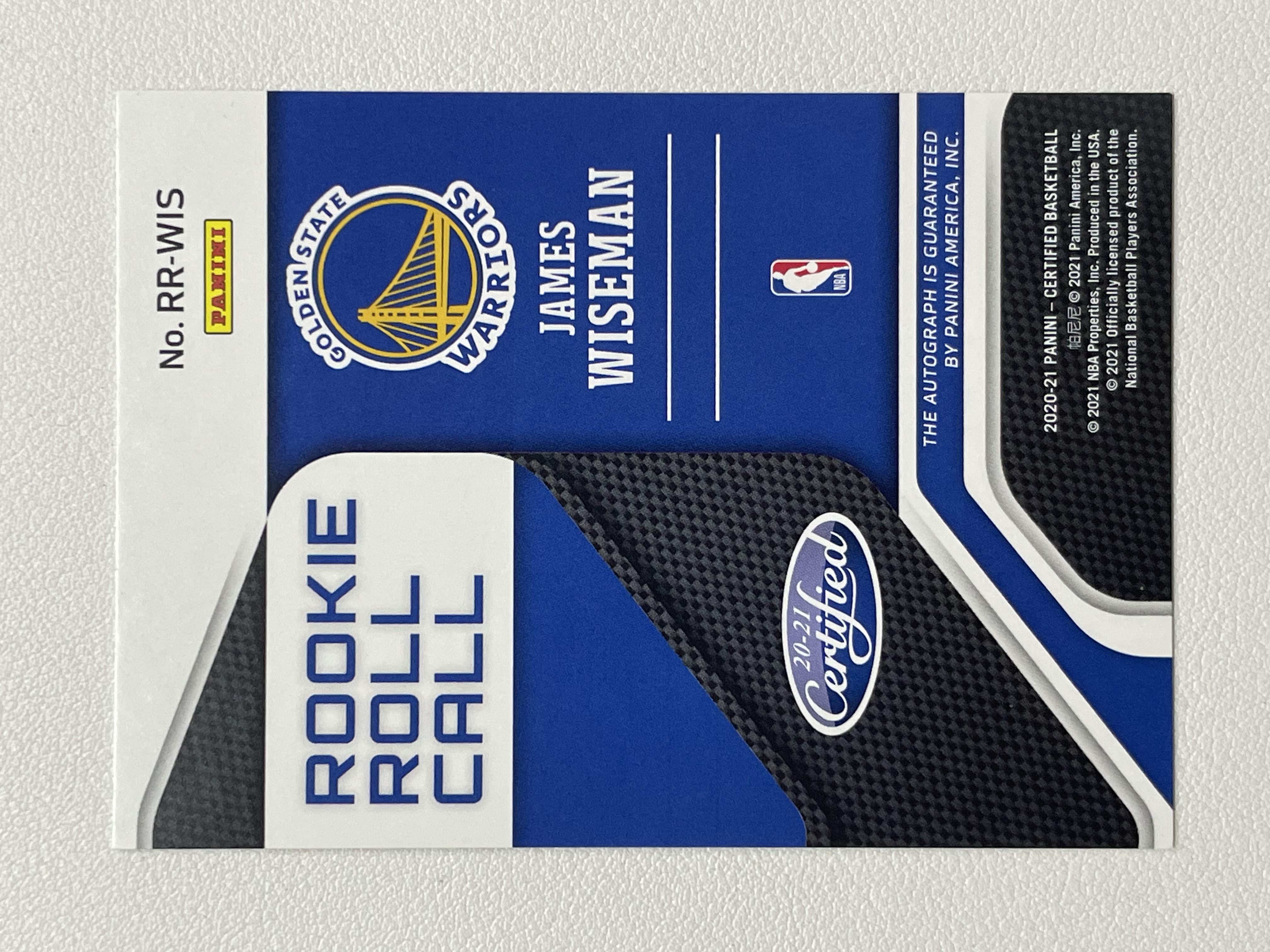 【天秤座拍卖到卡预付85%】2020-21 Certified 卫生巾 勇士 James Wiseman 詹姆斯 怀斯曼 新秀 rc 签字 卡品如图 实卡好看 收藏必备※花儿最美