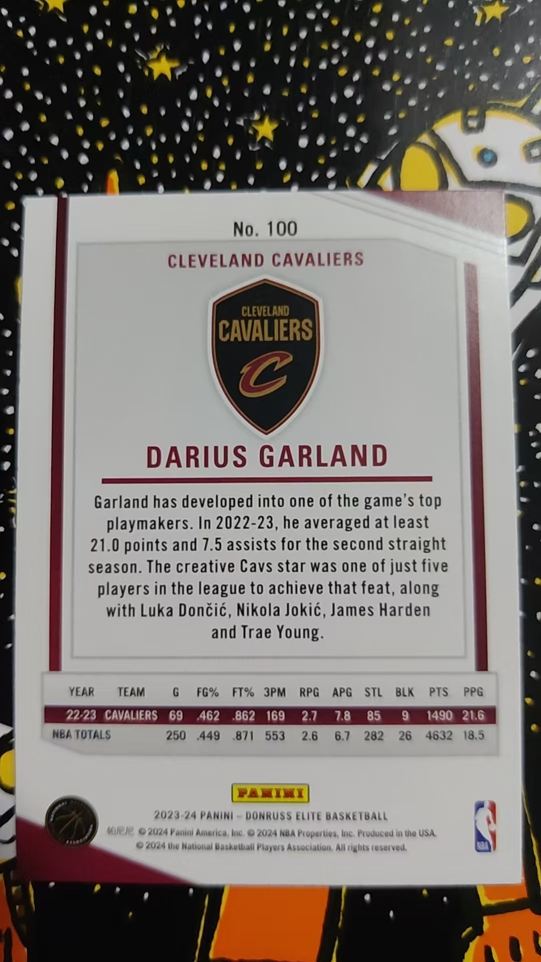 2023-24 Panini Elite Darius Garland 达里厄斯 加兰 骑士队 红折 折射 硬通货 卡品精美 凑套必备 收藏必备