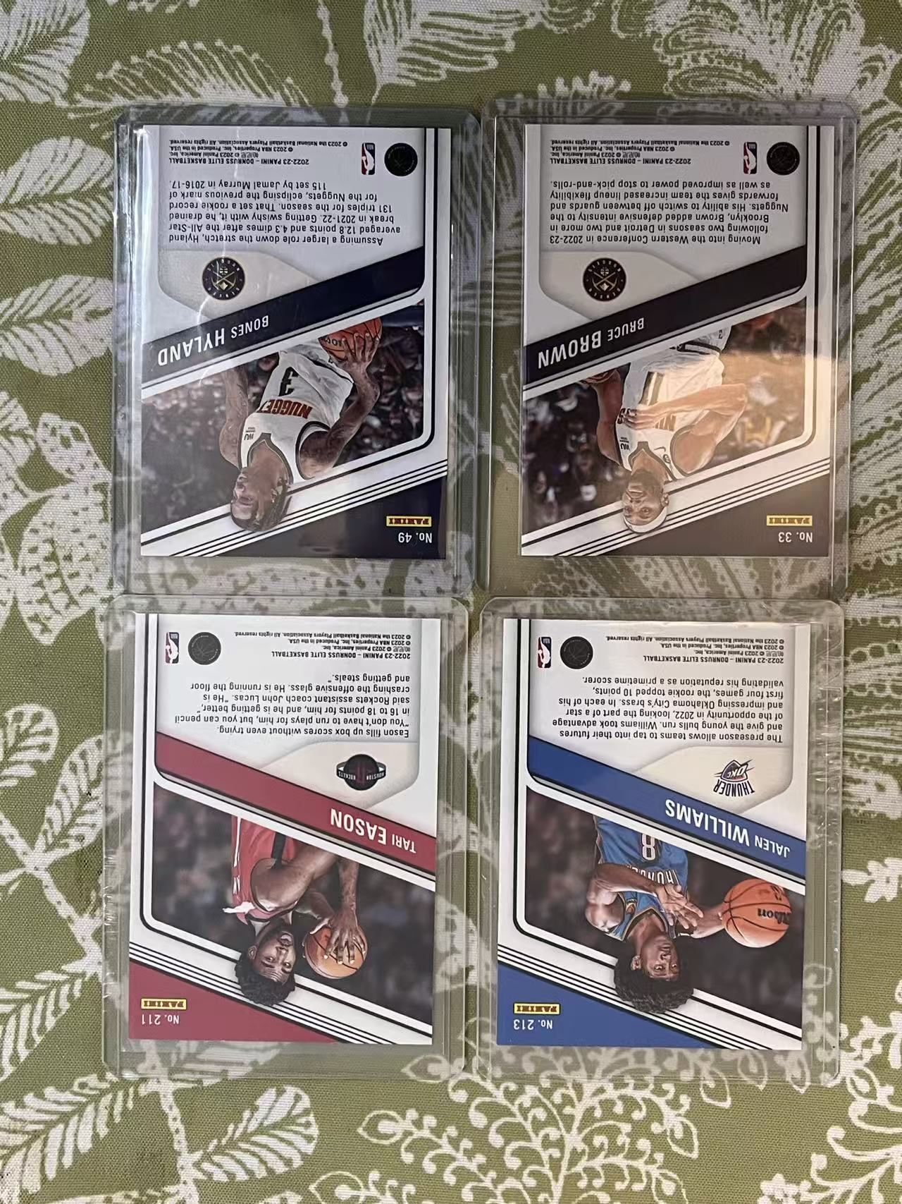 2022-23 Panini Donruss Elite 四张打包 【杰威 伊森 新秀 RC】【布朗 海兰德】橙平行 #511