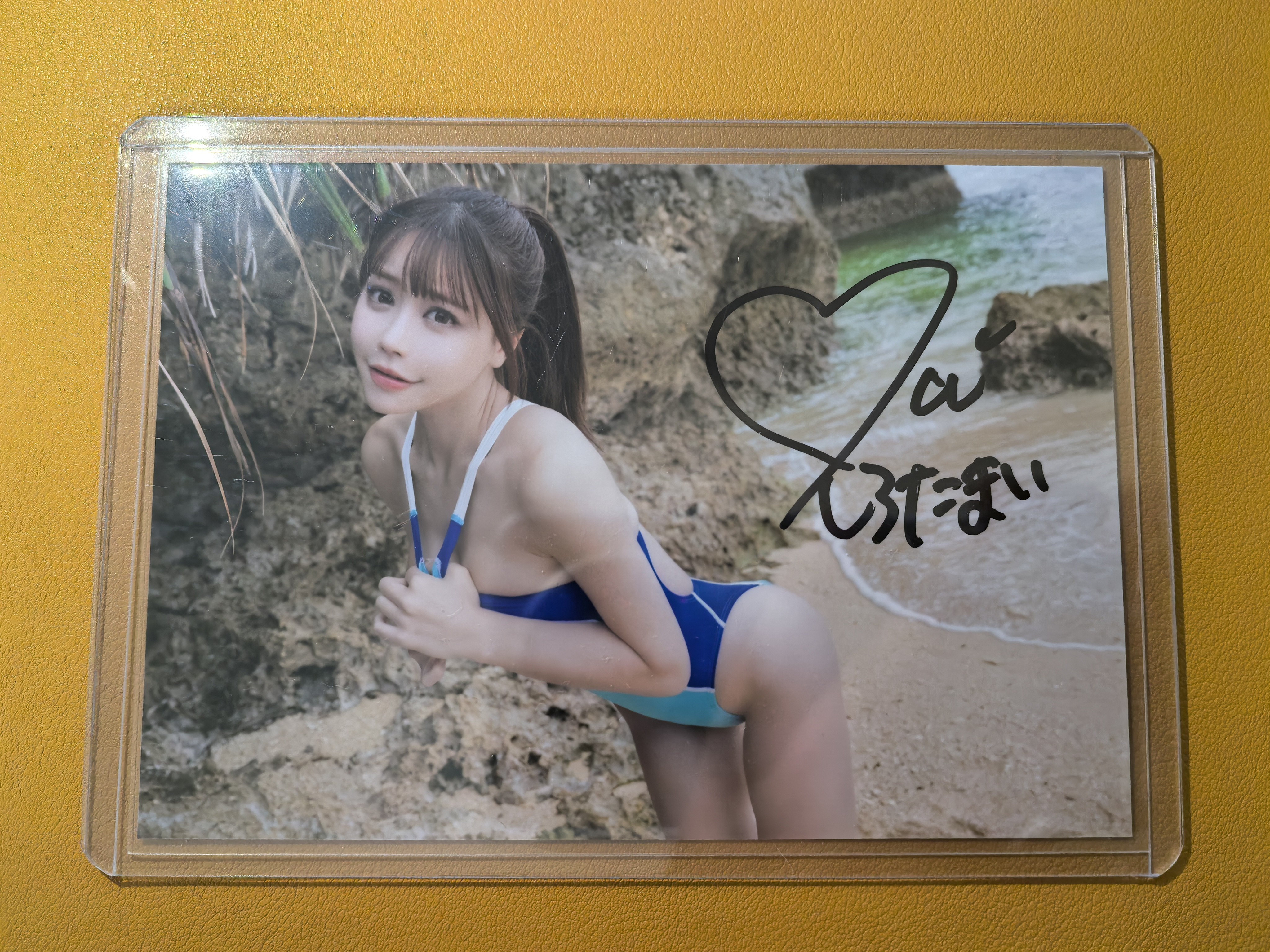 偶像艺人模特【日本代购】大张卡签完美签字 实卡超好看绝版稀有美女车模妹卡