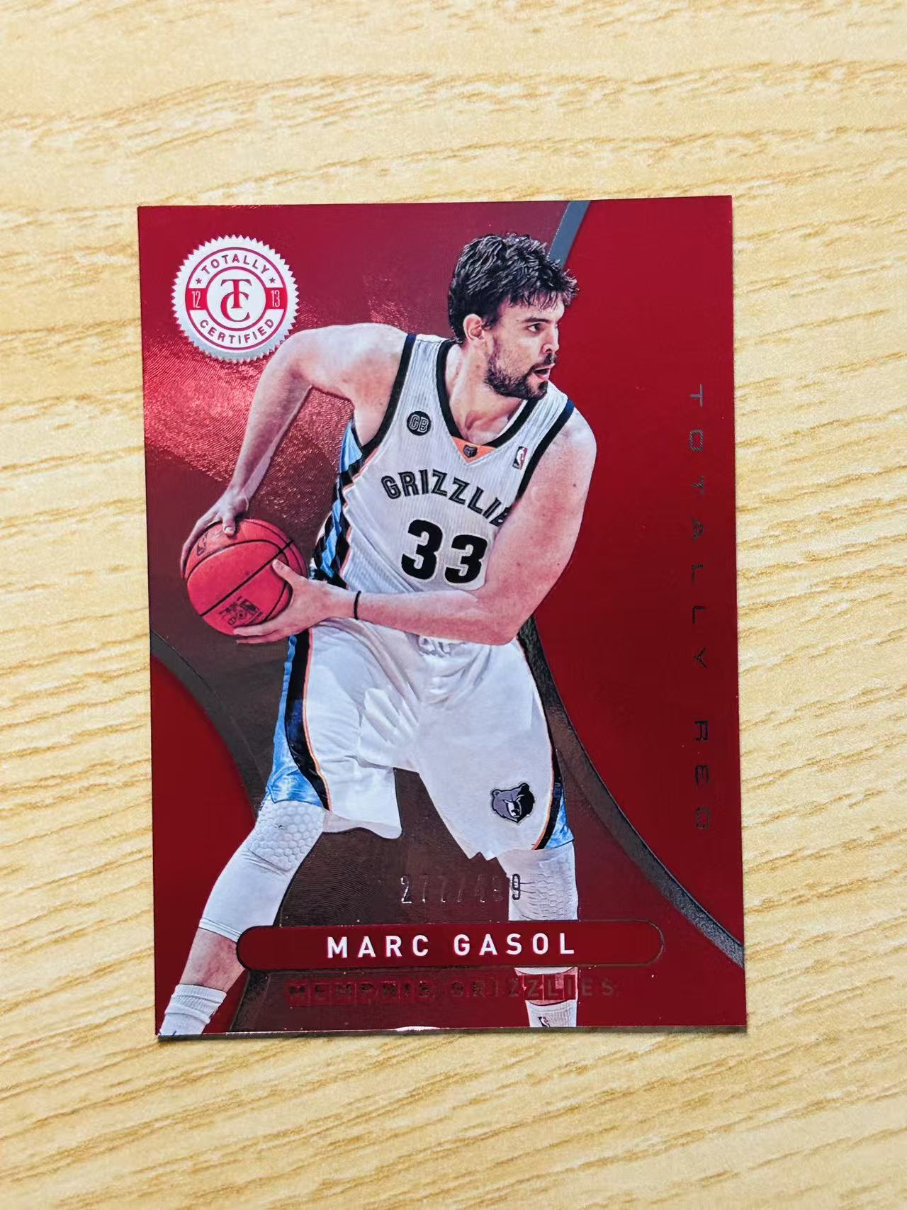 2012-13 Panini Totally Certified Marc Gasol 嘿嘿代卖 卫生巾 马克 加索尔 红折 499编 灰熊 小加索尔 收藏必备