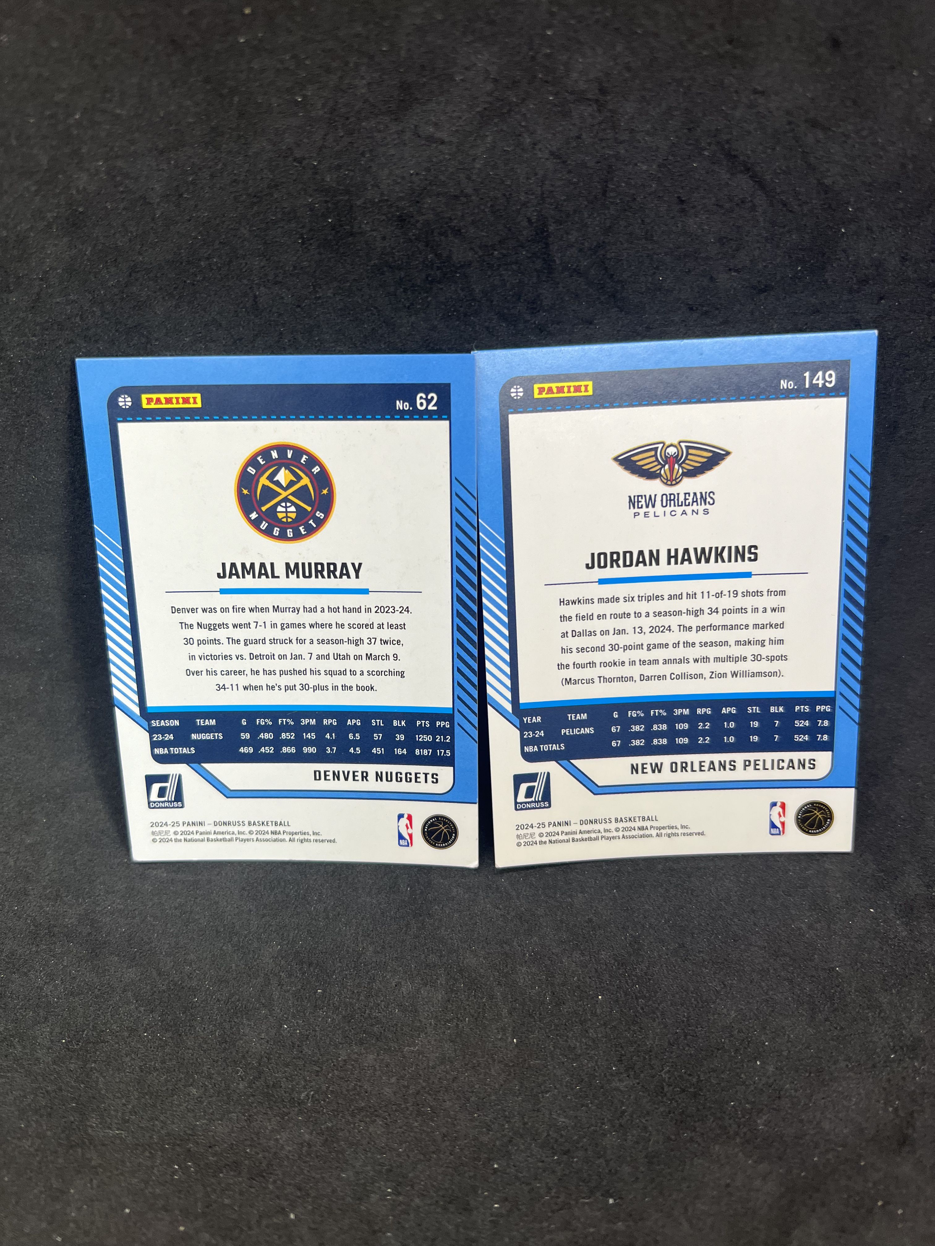 【赛卡代卖】 24-25 PANINI DONRUSS 穆雷 霍金斯 2张 /45编 蓝爆炸 镭射 折射 核心 热门 带编 专收 性价比 打包 1118K14