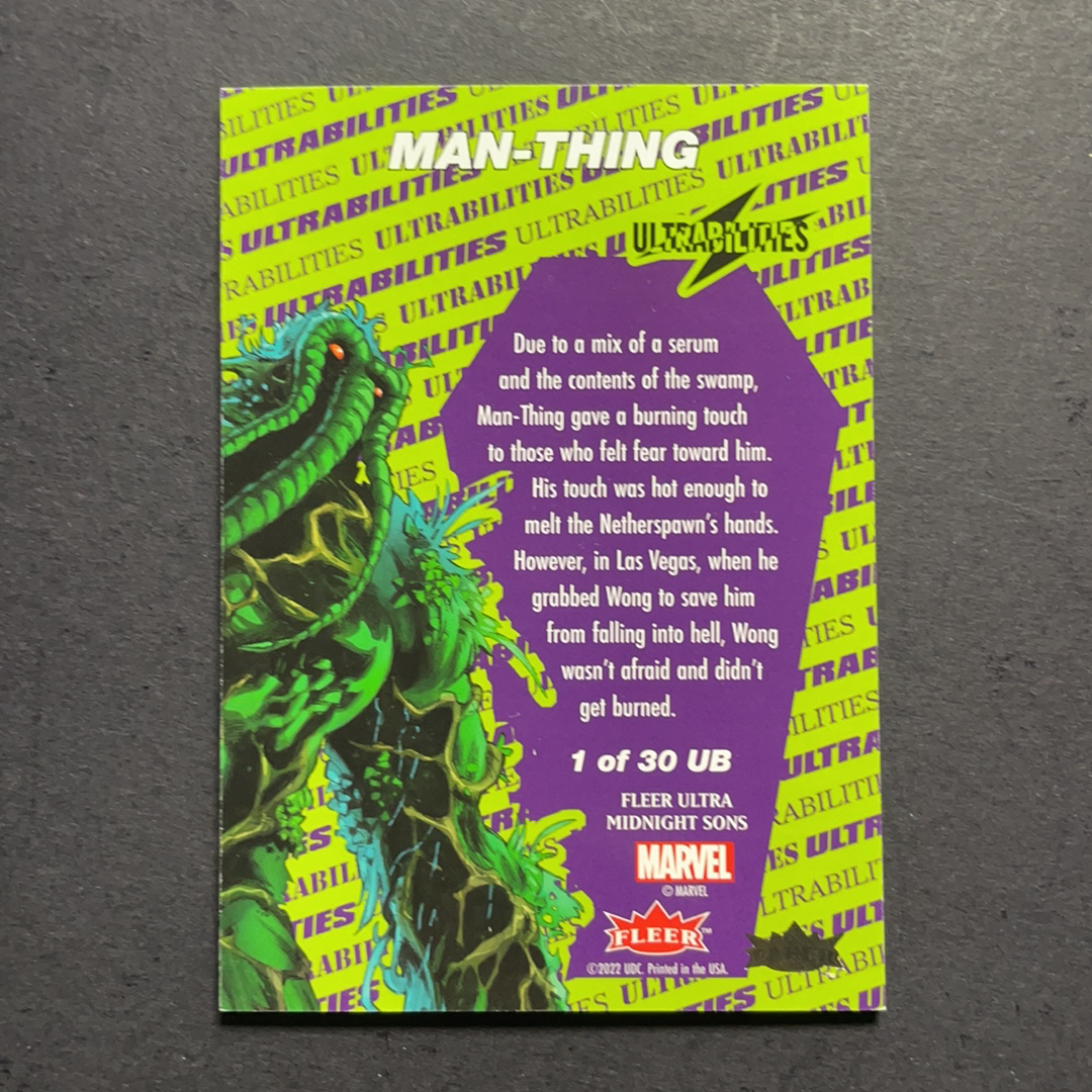 2024 Fleer Marvel (MCU) 午夜之子 类人体 比例1:18 UB超能力星星折射特卡 序号1of30 2023 UD漫威漫画Fleer Ultra午夜之子 粉条代拍