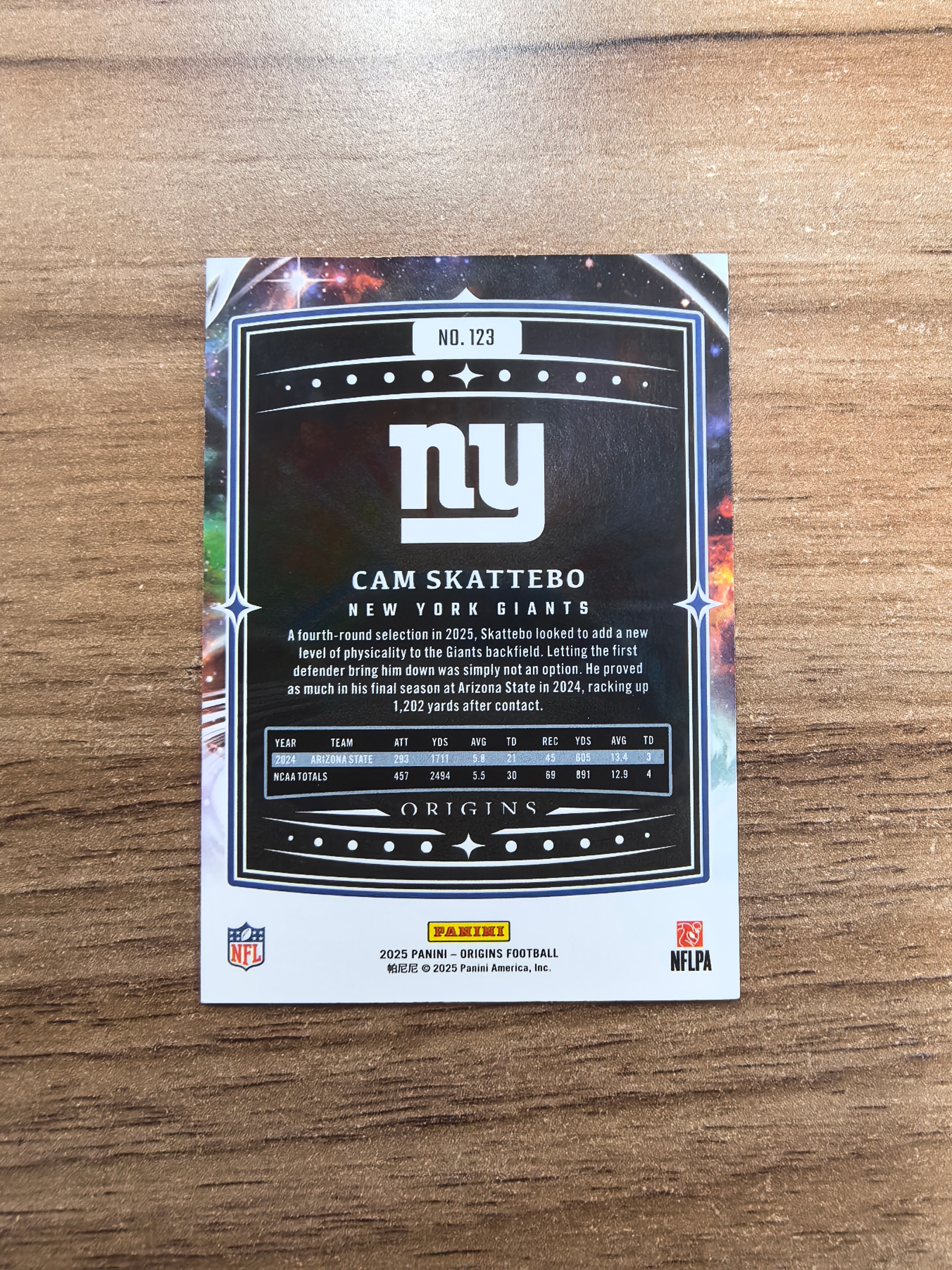 2025 Panini Origins CAM SKATTEBO RC 起源 橄榄球 红雀队 坎姆斯卡特博 新秀 04/50编 实卡精美 卡品如图 收藏必入 流浪