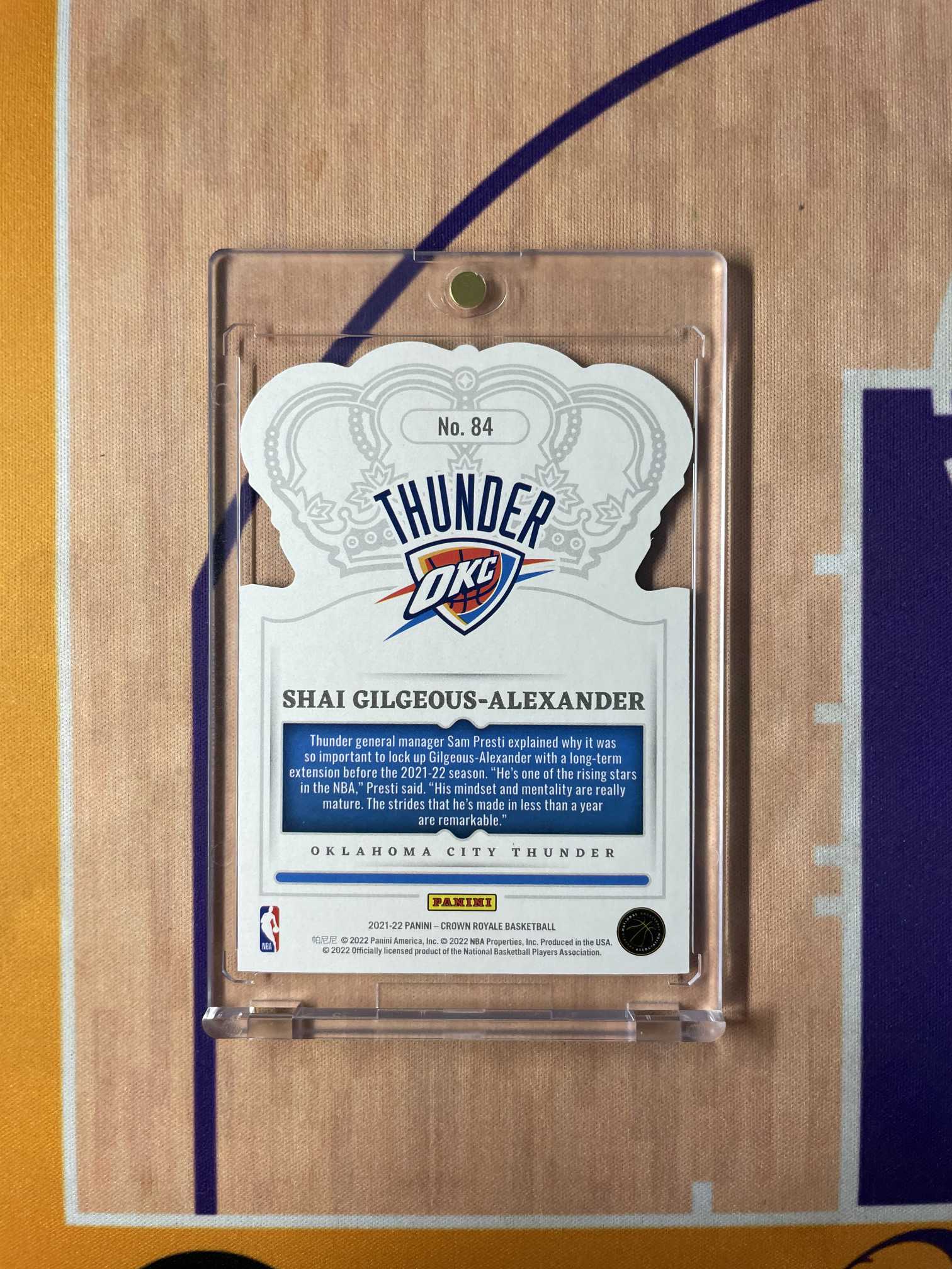 Sga Crown Rookie 2021-22 Panini Crown Royale Shai Gilgeous-Alexander 雷霆 SGA 亚历山大 皇冠 3/4编 ...