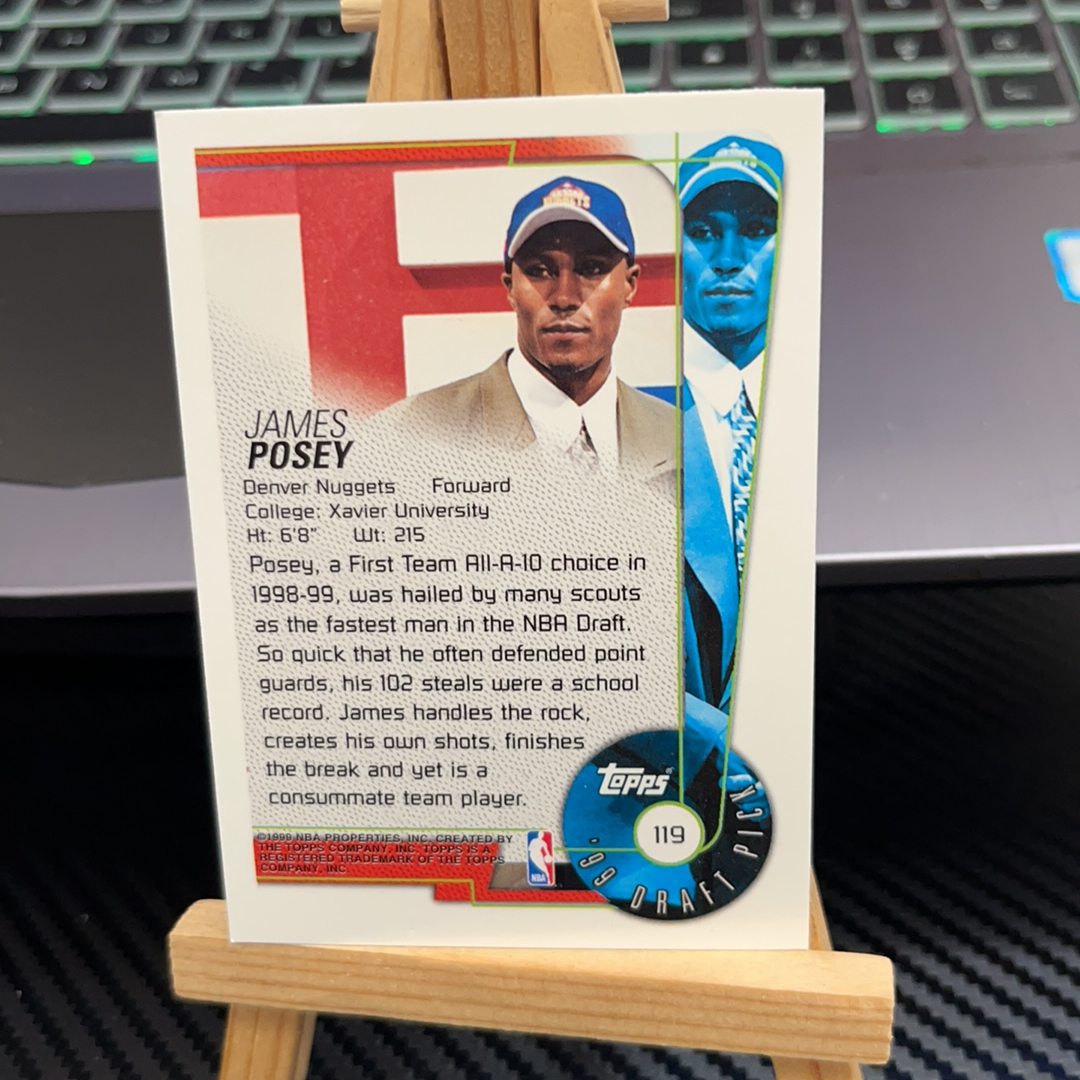 1999 Topps draft pick James Posey 詹姆斯 波西 掘金 特卡 topps卡品如图 凑图必备 值得收藏!免费代卖!