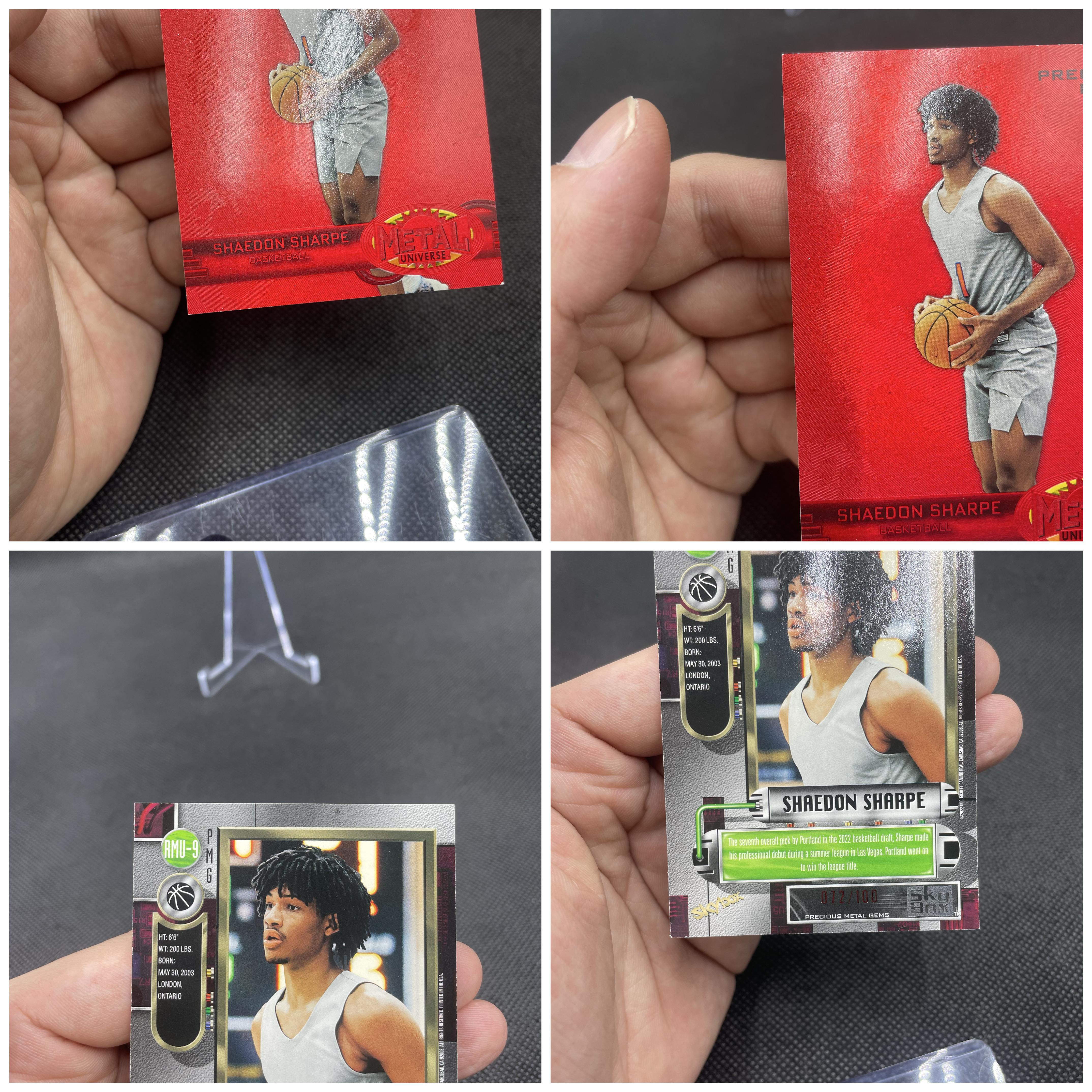 2022 SkyBox Metal Universe Shaedon Sharpe RC 金属宇宙 开拓者 新秀 谢登 夏普 072/100编 红宝石 红宝 PMG 顶级复刻老特 第二张 品如图 wy