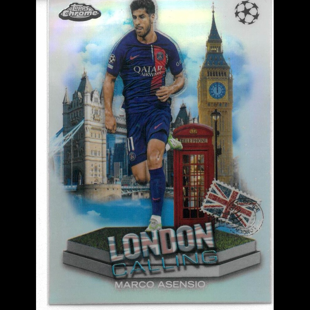 2024 Topps Chrome 欧冠 London Calling 伦敦召唤 银折特卡 巴黎圣日耳曼 阿森西奥