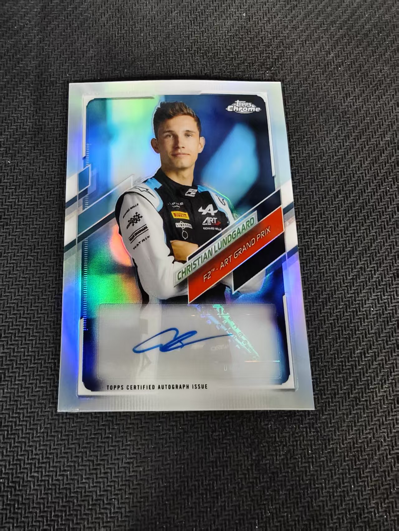 【汽水拍卖】2021 Topps Chrome F1 Christian Lundgaard 克里斯蒂安 伦德加德 银折 签字 398编 边角瑕疵