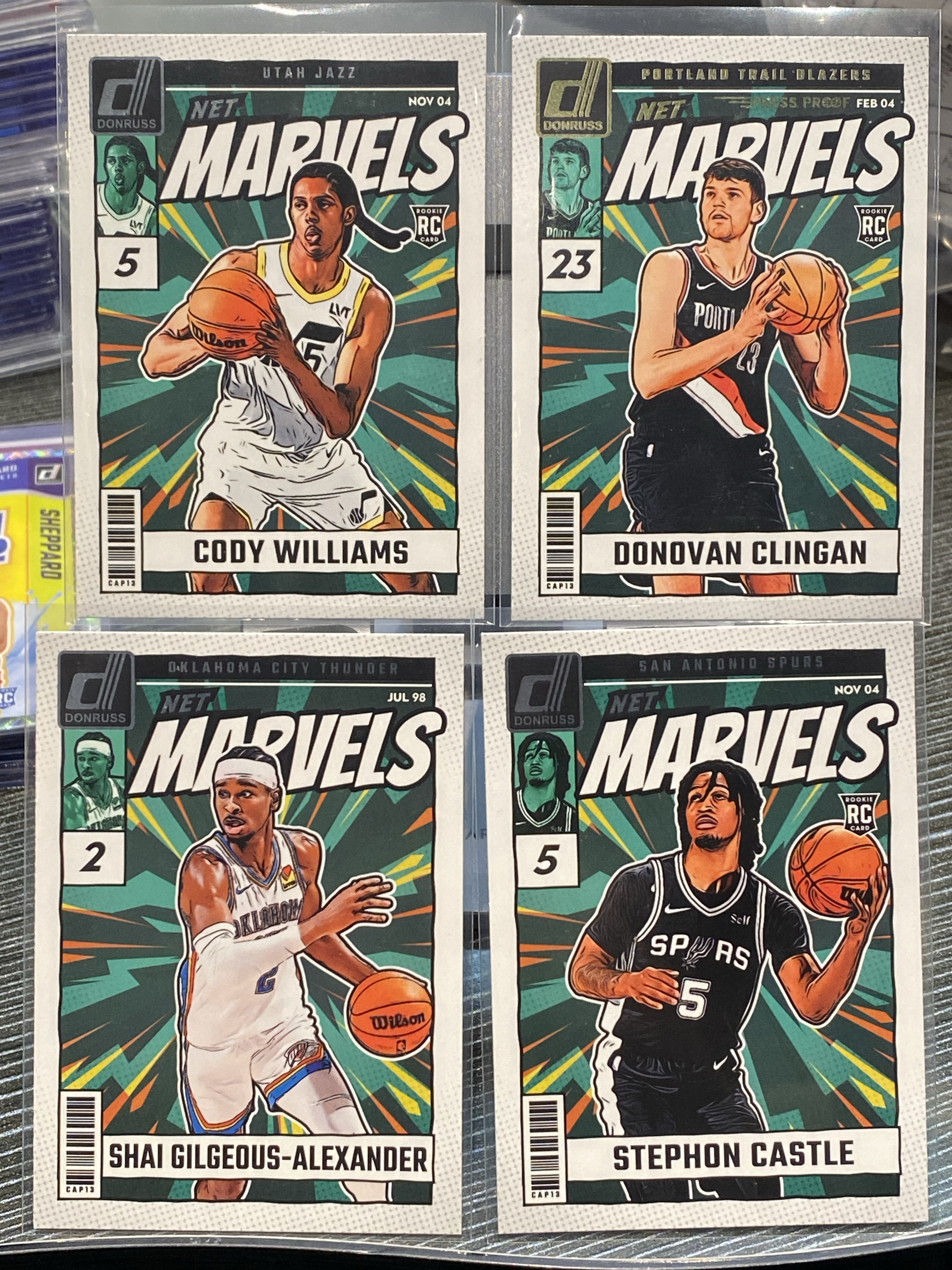 2024-25 【靓星代拍】 Donruss CodyWilliams/Clingan/SJA/Castle RC 漫威特卡 新秀 科迪 克林根金标 亚历山大 卡斯尔 Lot 杜蕾斯 卡品如图#小张